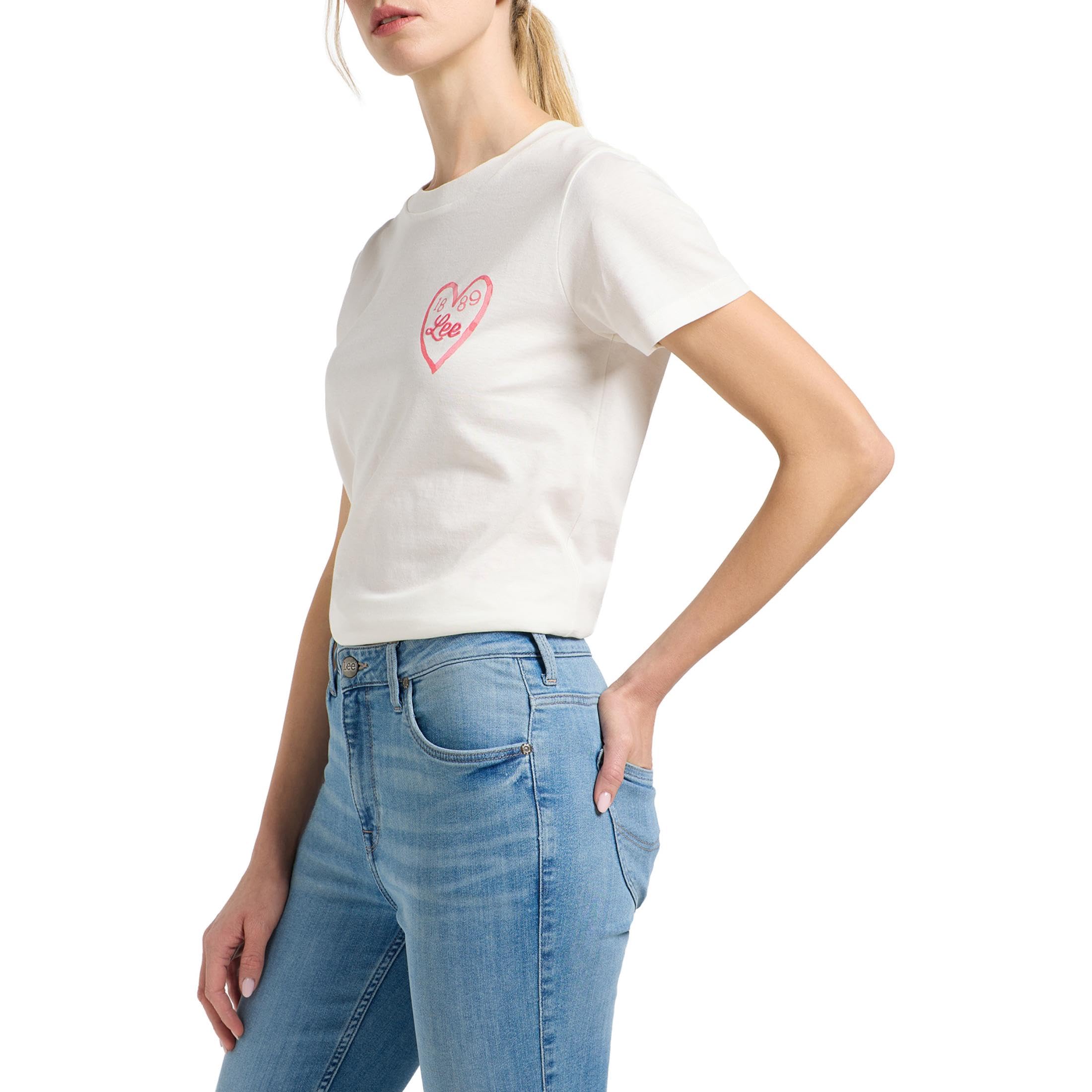 Lee Small Logo Tee t-shirt femme écru coton