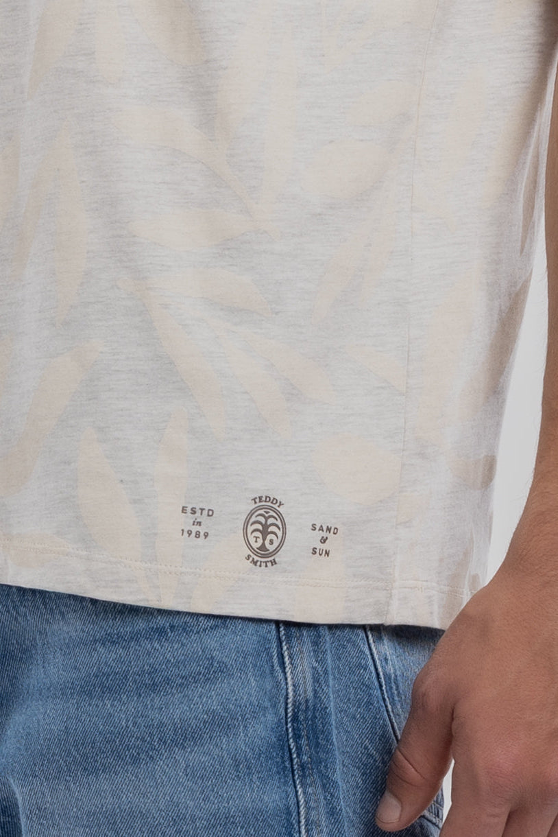 Teddy Smith T-ARESKI MC t-shirt blanc ivoire chiné floral