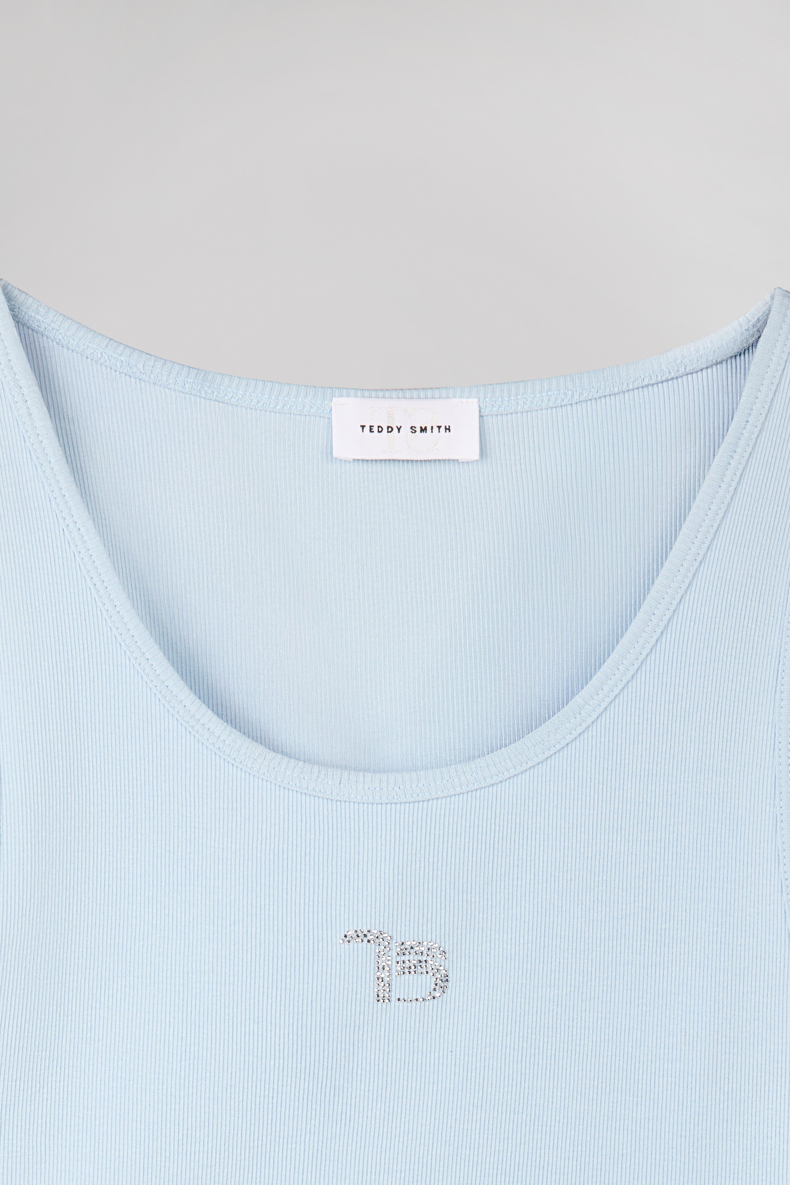 Teddy Smith D-Avril débardeur pastel blue strass