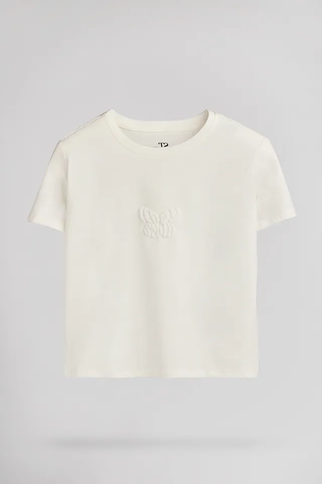 Teddy Smith T-Ody MC Jr T-shirt Blanc Fille Ajusté