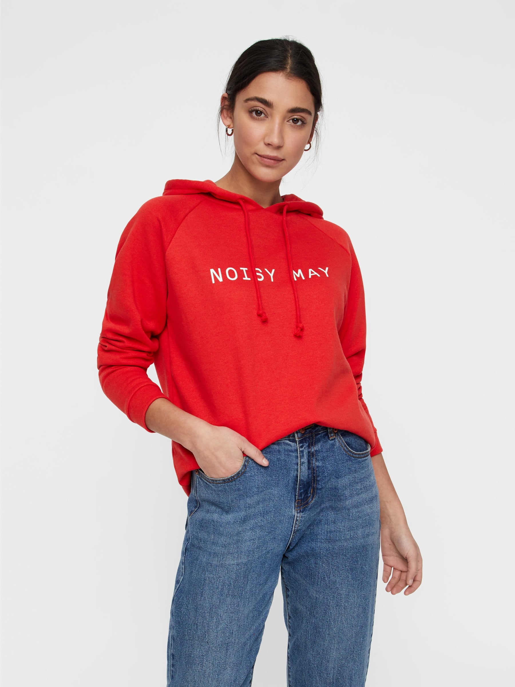Noisy May sweat à capuche loose imprimé
