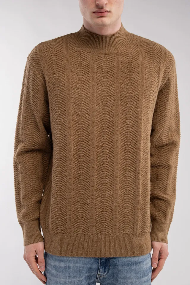 Teddy Smith P-Bacary pull col montant noisette maille