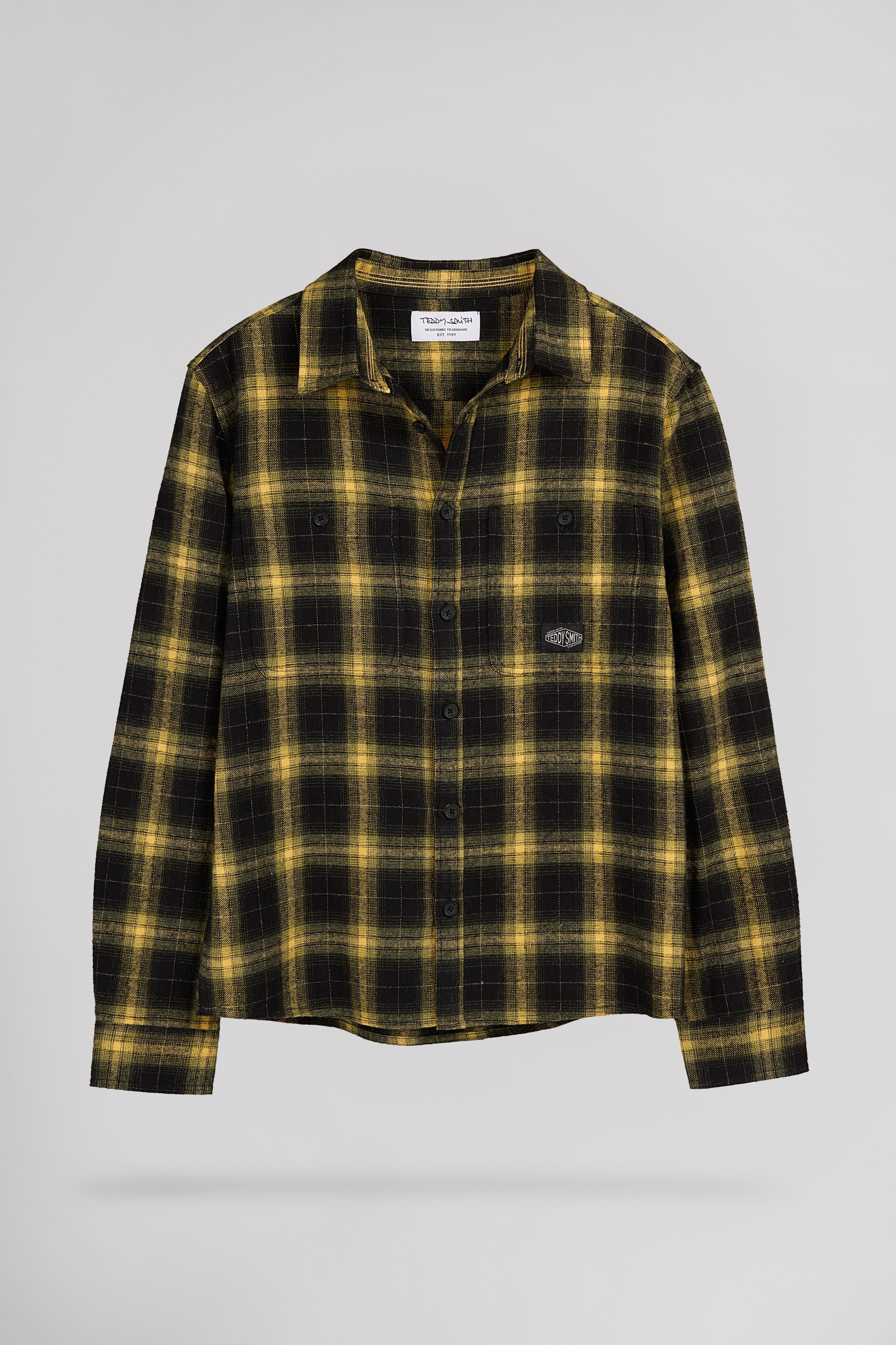 Teddy Smith C-Antho ML Jr chemise flanelle olive garçon