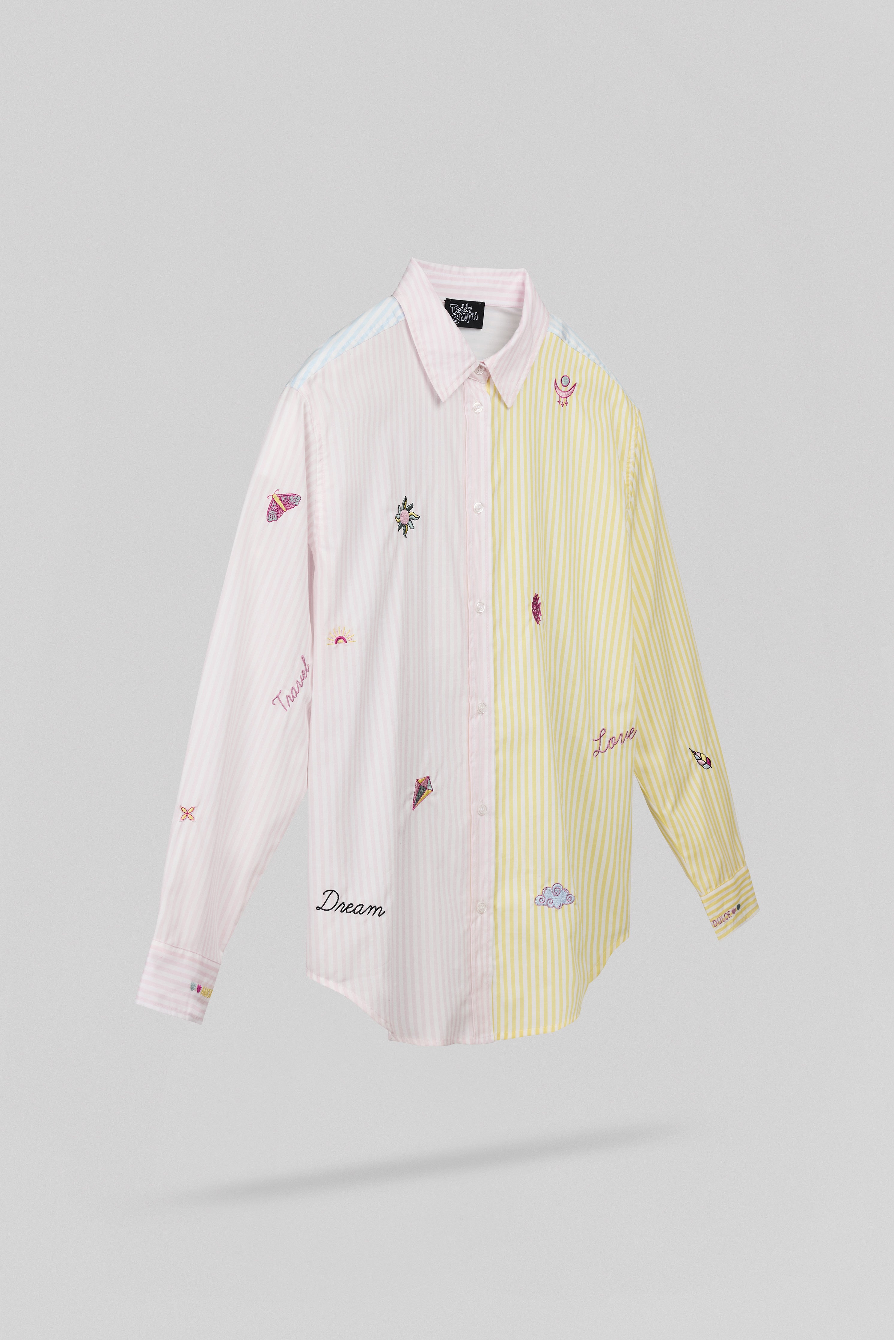 Teddy Smith C-Louisia ML chemise rose quartz rayures coton