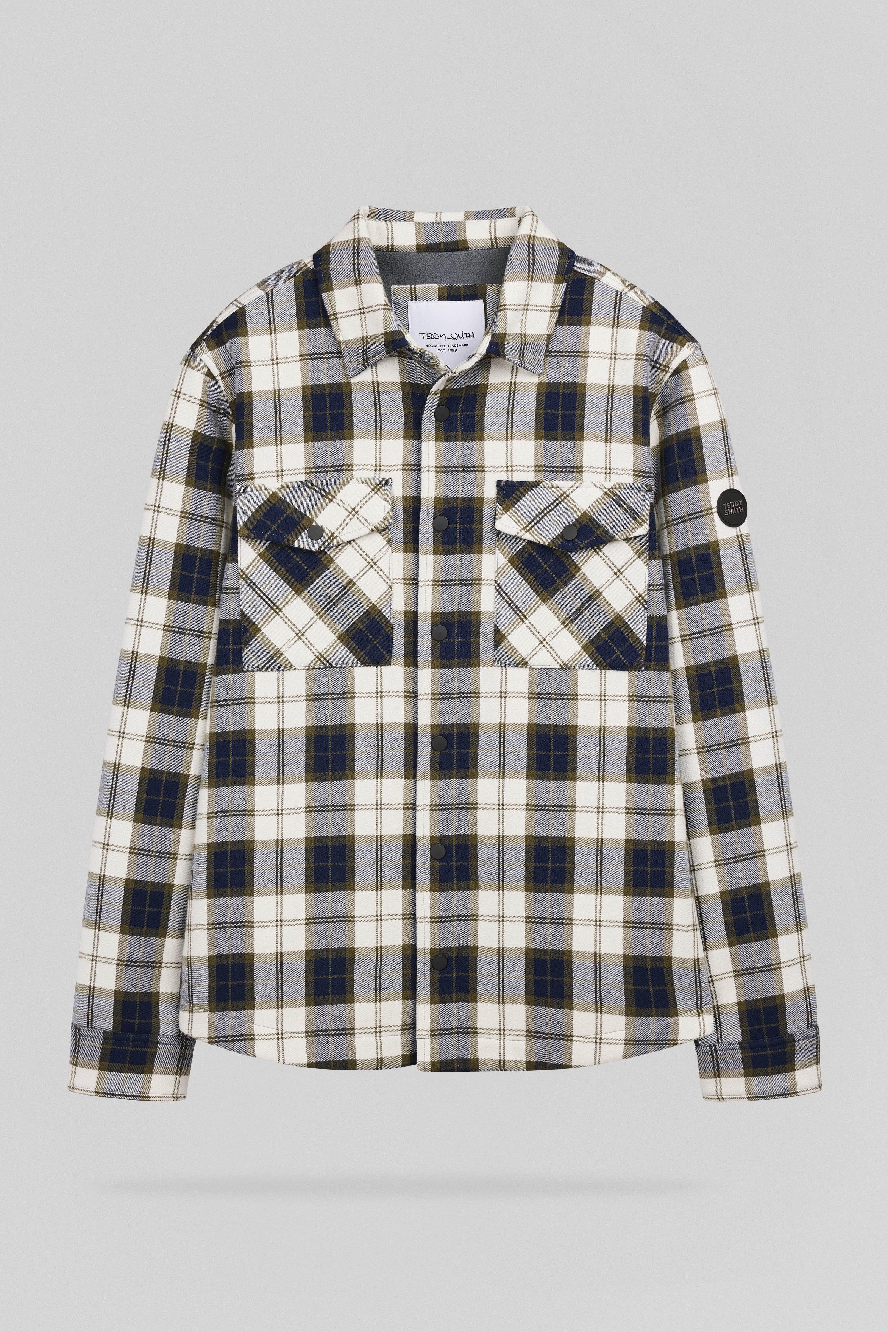 TEDDY SMITH B-JOHAN surchemise homme dark navy carreaux polaire