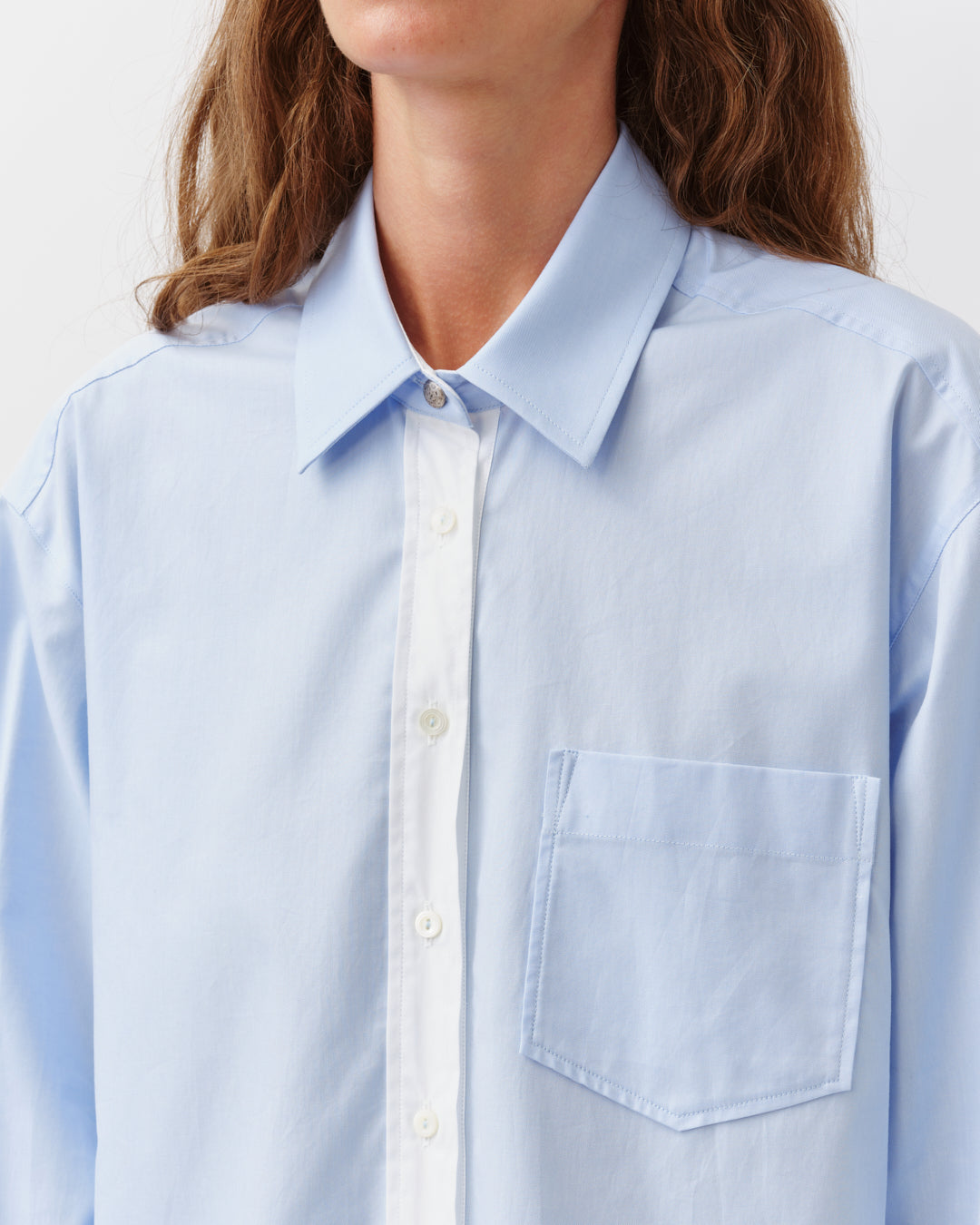 DIEGA CAMELA chemise ciel coupe droite