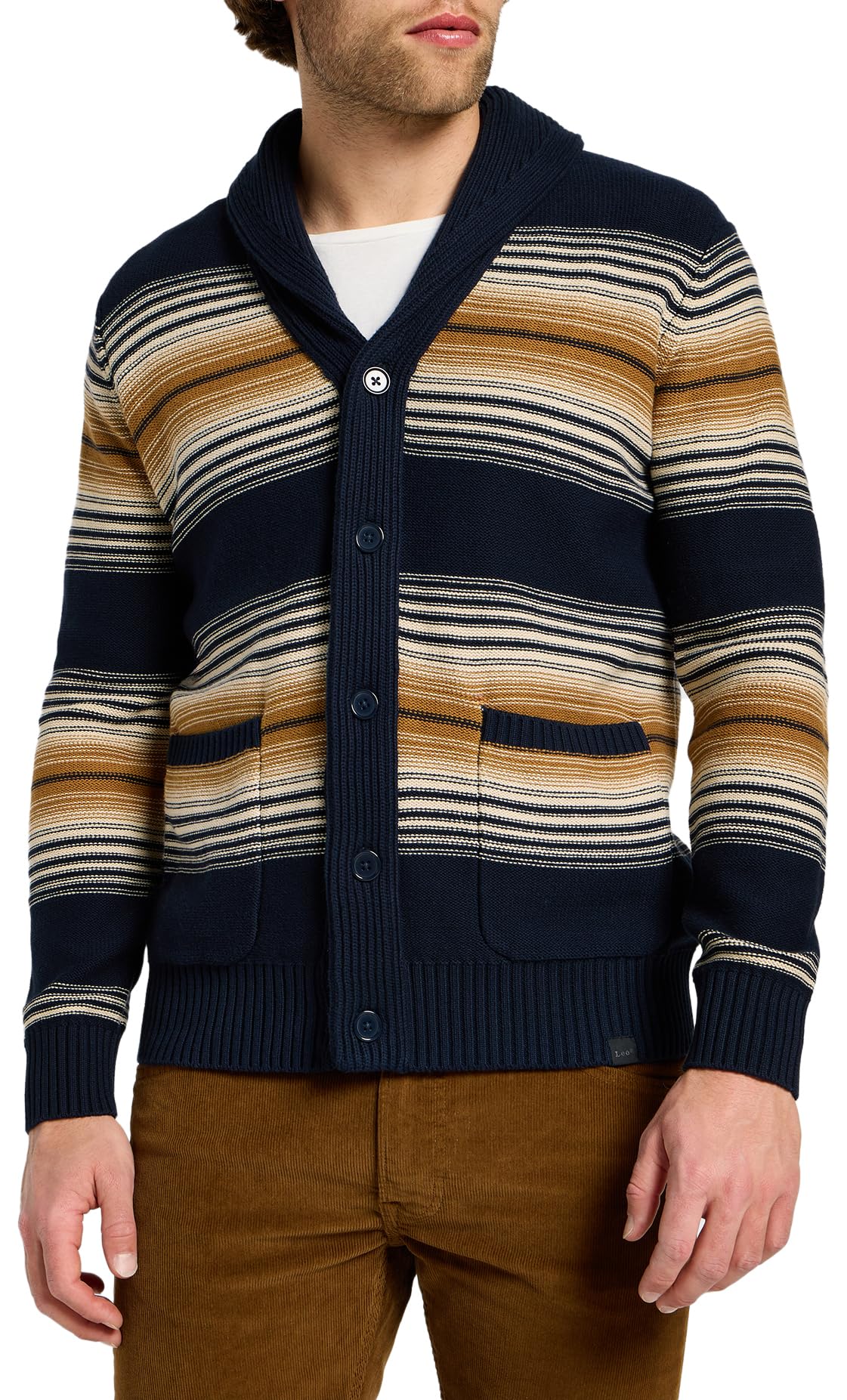 Lee Frontier Cardigan pull homme bleu marine M coupe regular