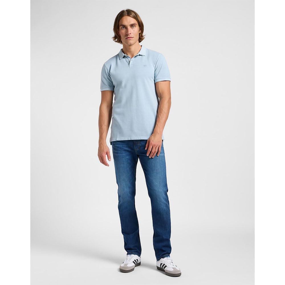 Lee Garment Dye Polo homme Gris Béton coton