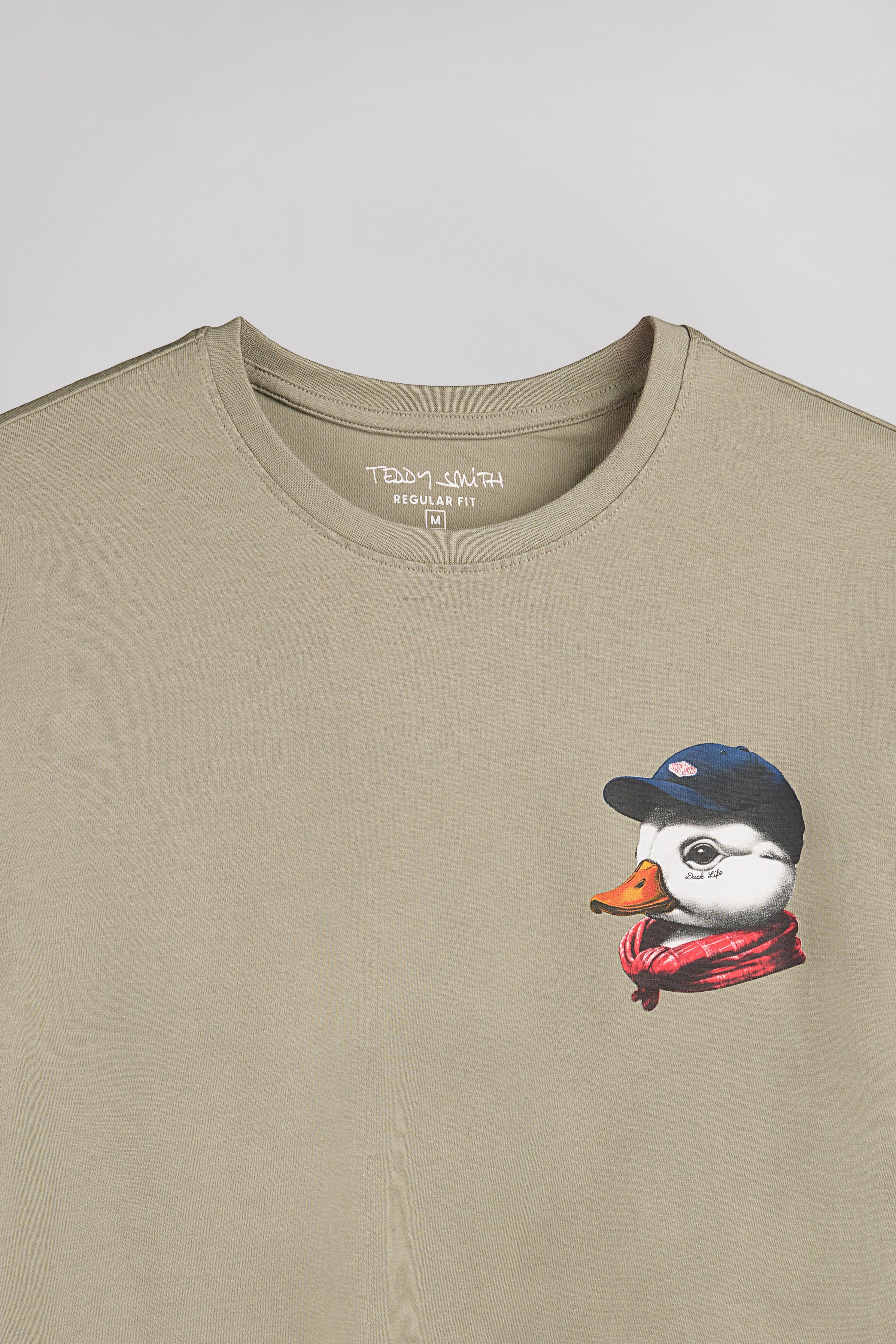 Teddy Smith T-Duck t-shirt bleach kaki homme col rond