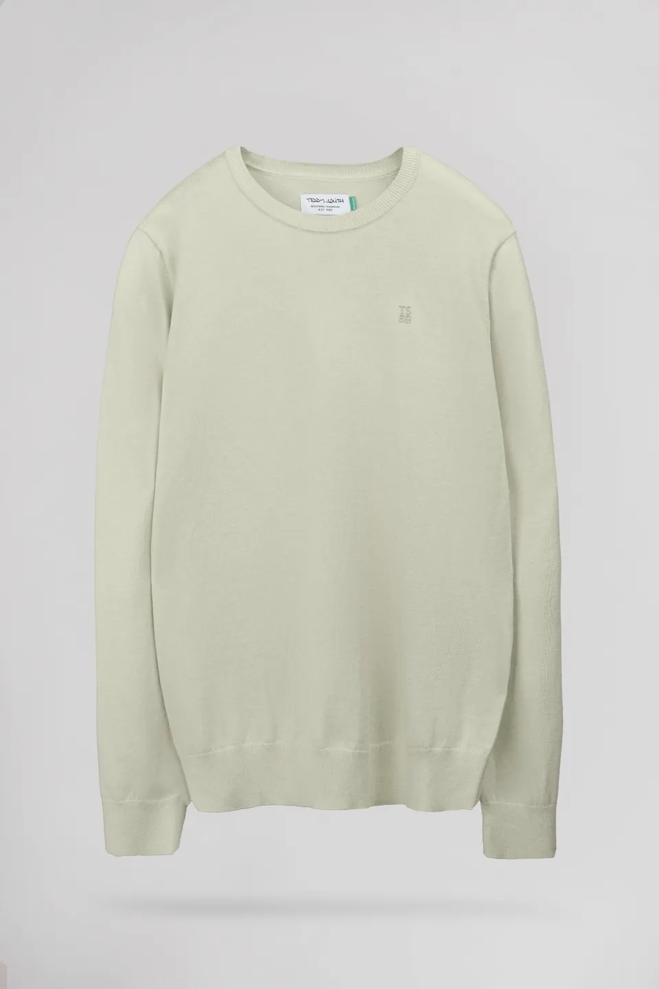Teddy Smith P-Martino pull col rond vert nacré homme slim