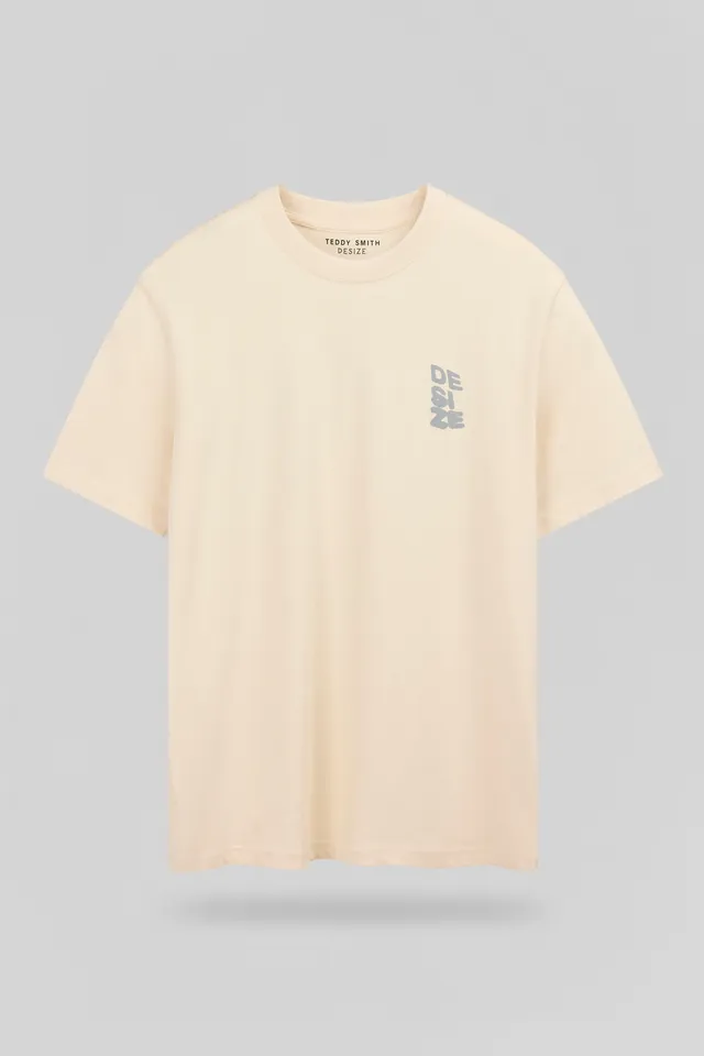 Teddy Smith T-Wall MC t-shirt homme cream ample coton