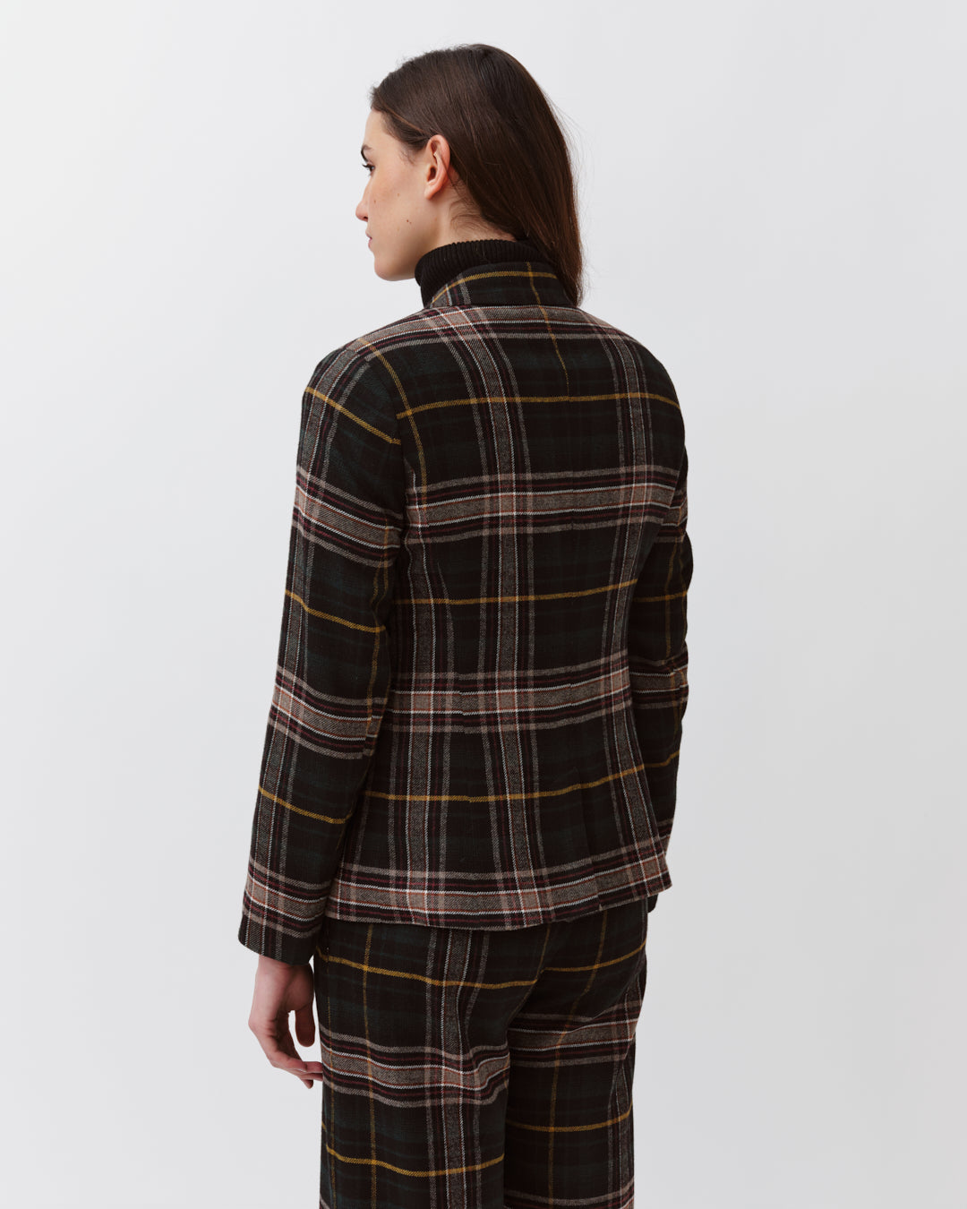 DIEGA VILAO veste carreaux noir vert brique