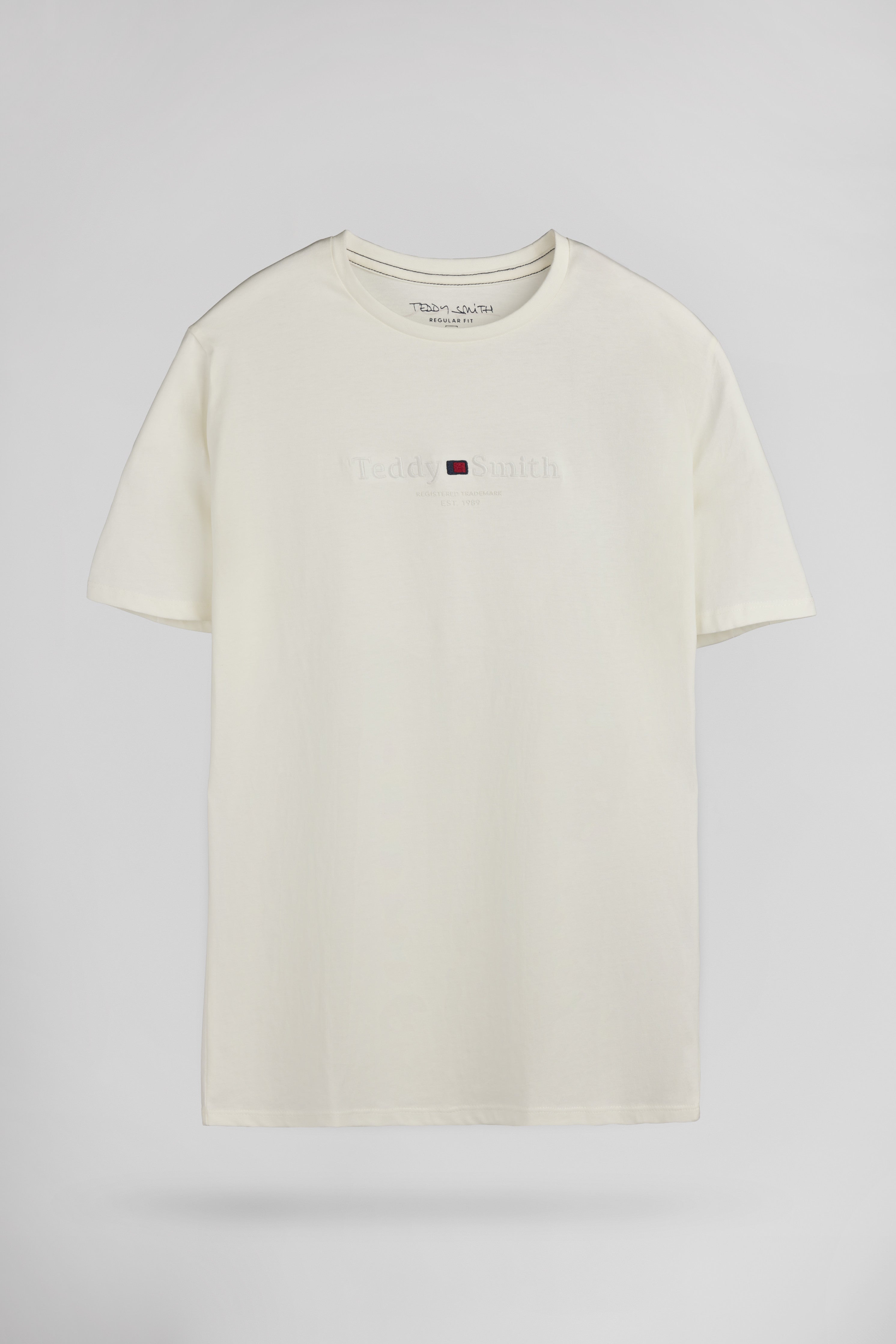 Teddy Smith T-Jim MC t-shirt homme blanc cassé coton