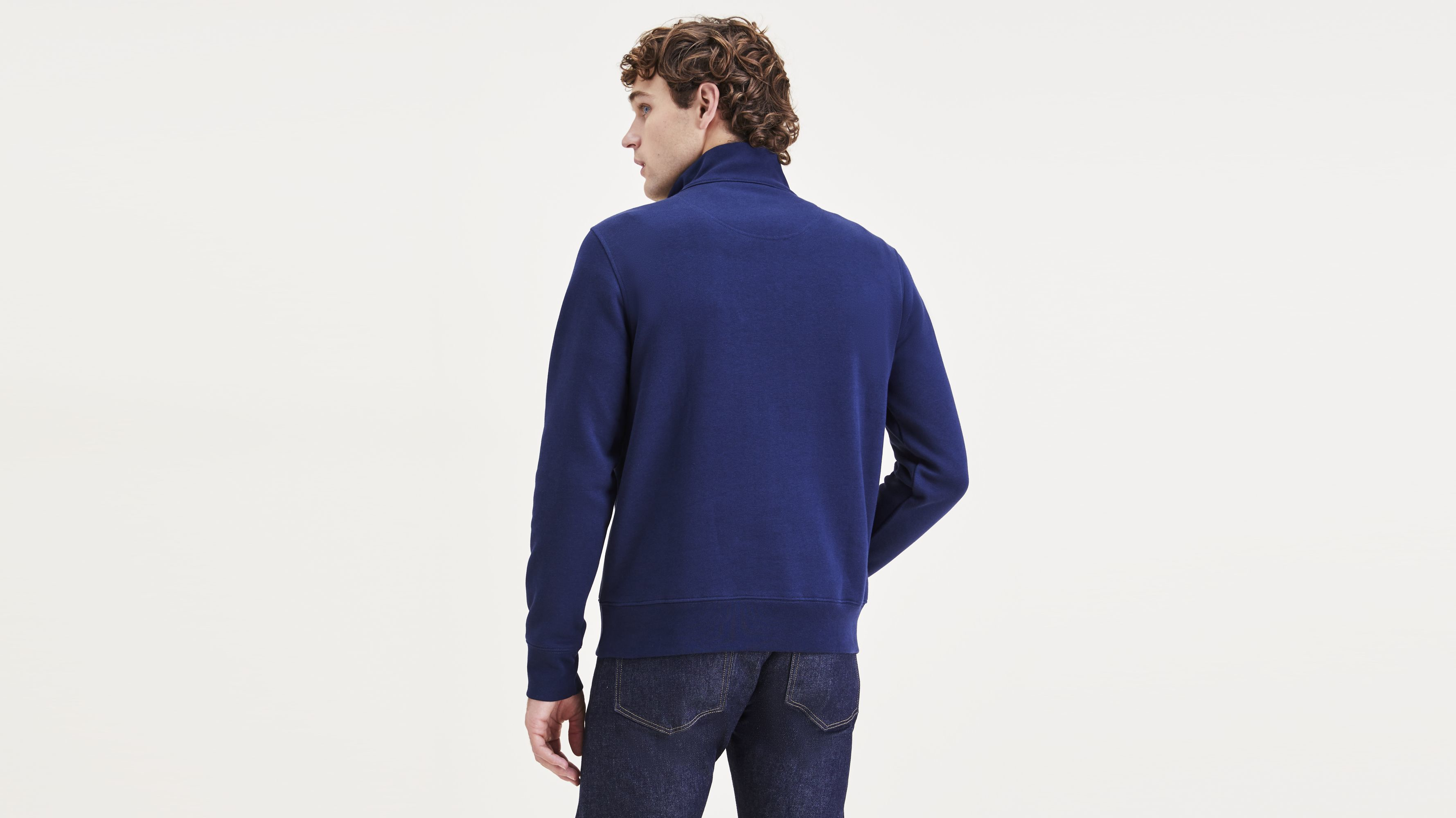 Dockers Quarter-Zip Fleece sweat bleu regular
