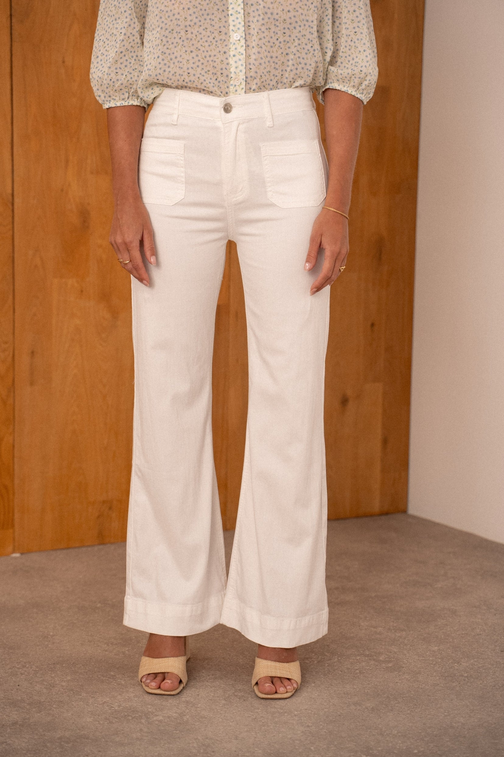 Maison Onado Filina jean wide leg écru 70's