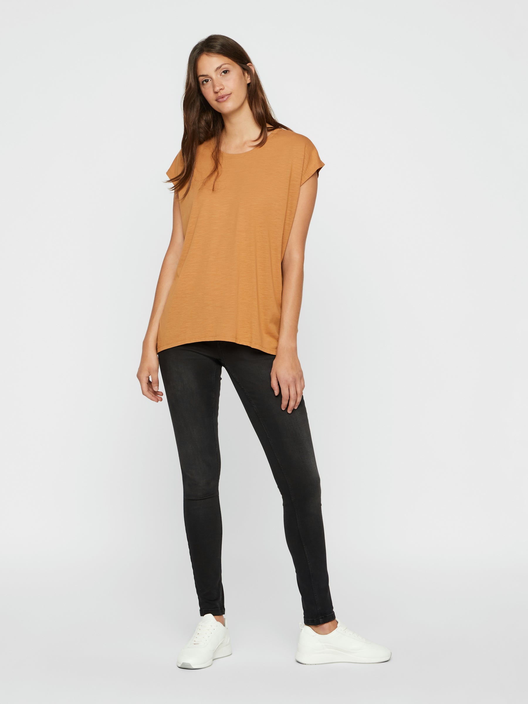 Noisy May t-shirt oversize col rond dos long