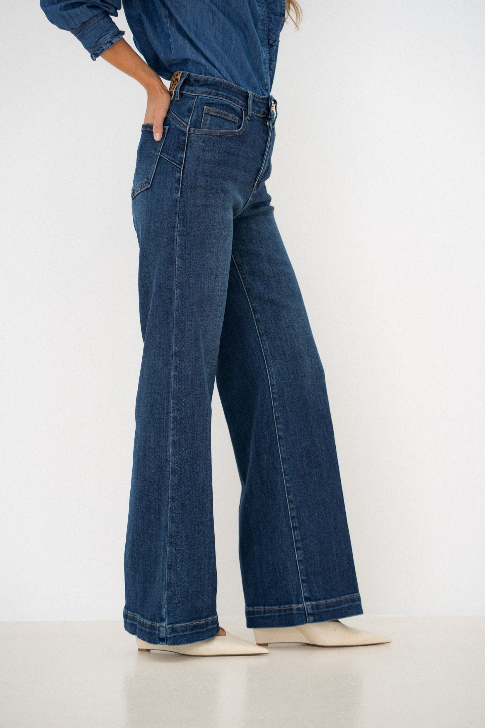 Maison Onado Sirine jean wide délavé push-up