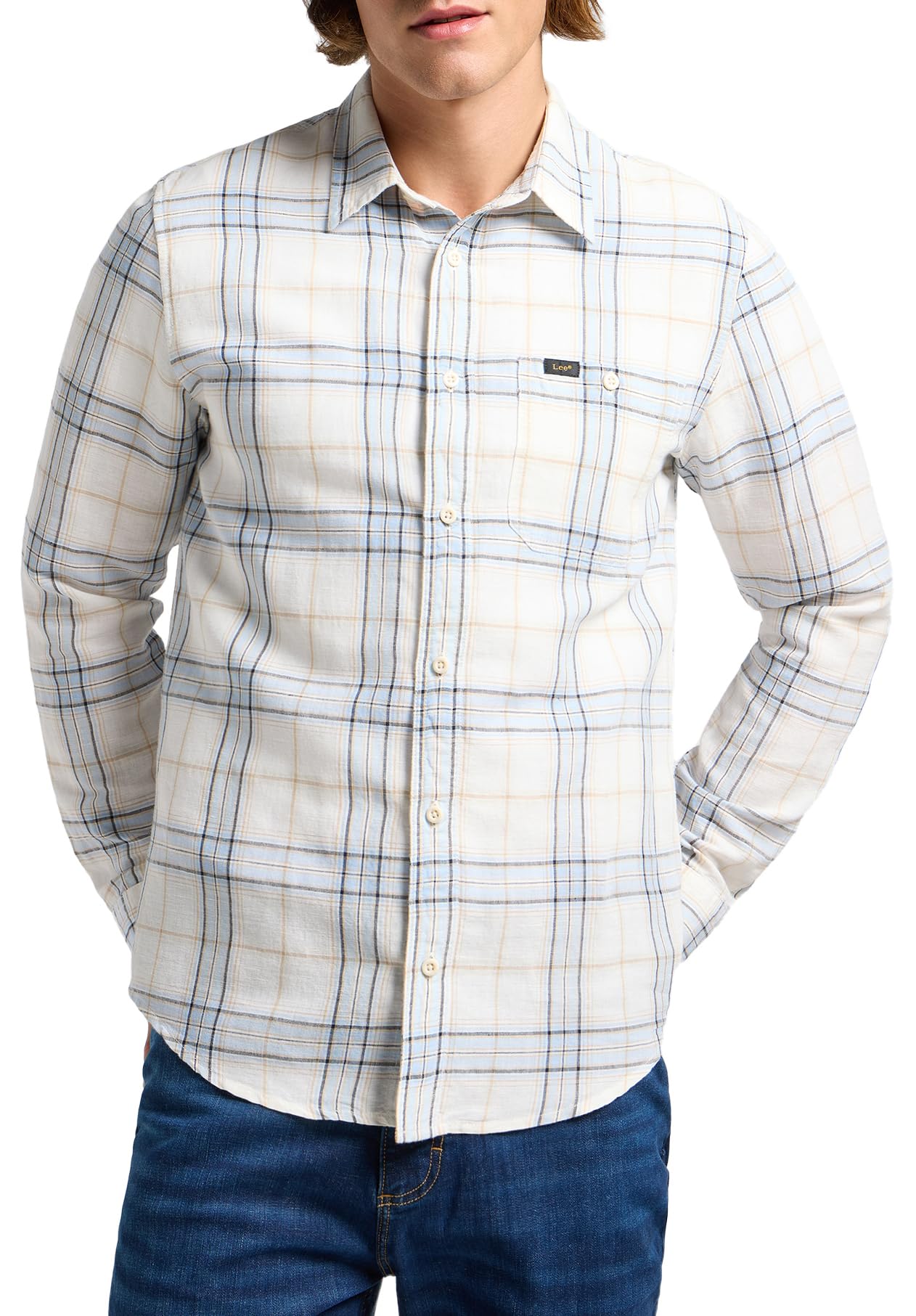 Lee Leesure Shirt chemise homme sauge coton lin