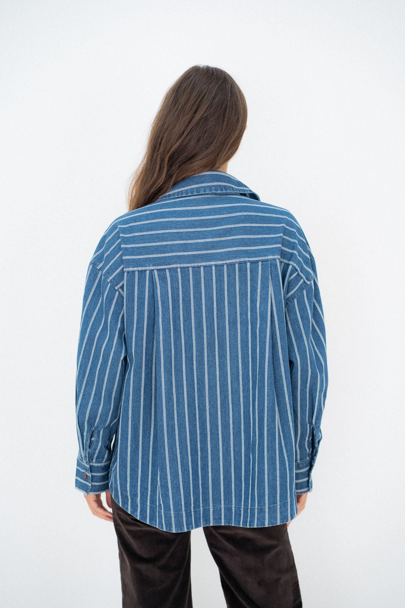 Maison Onado Judith chemise denim rayé oversize