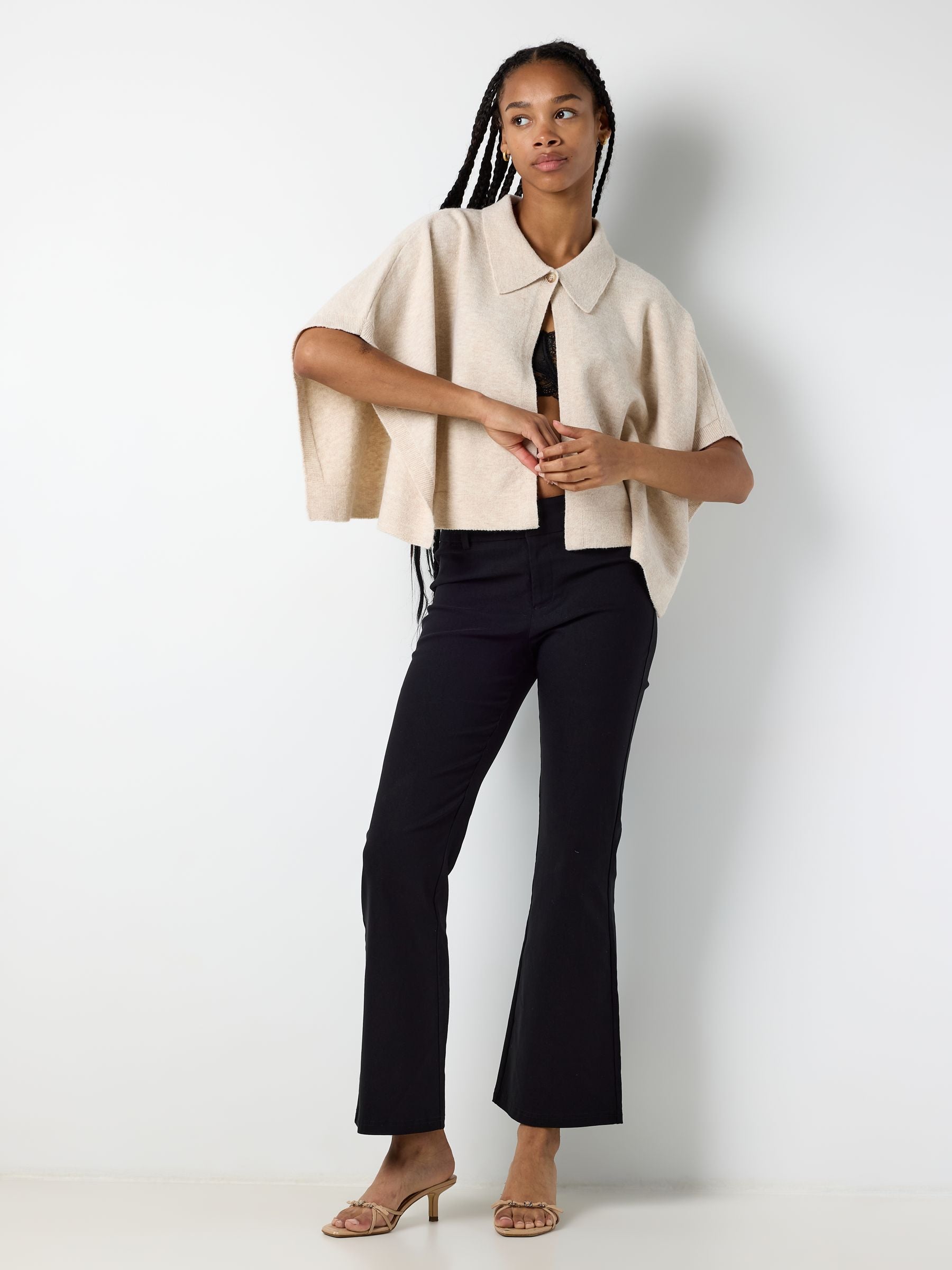 Noisy May Wayne pantalon 7/8 jambe large taille classique