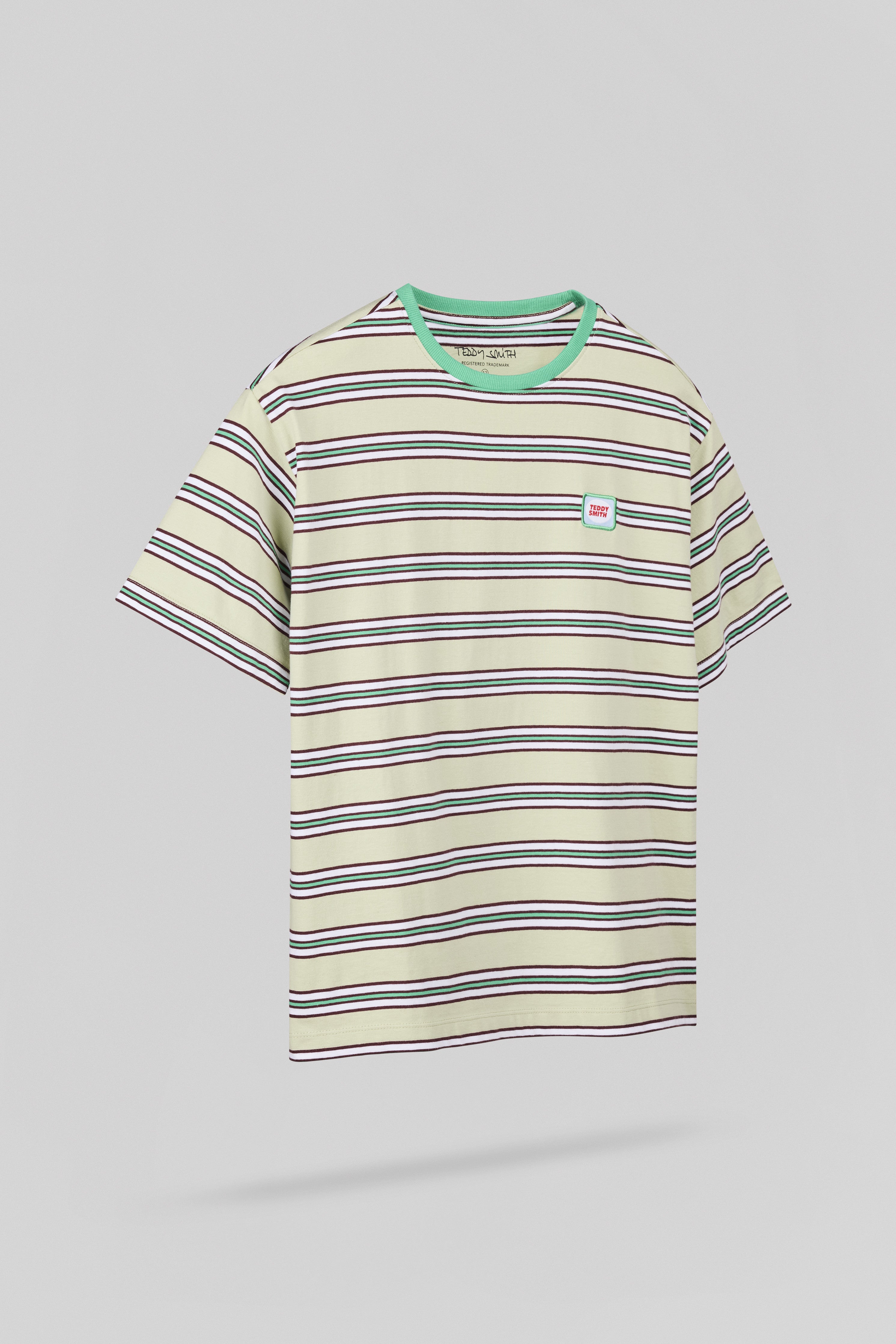 Teddy Smith T-Stripy MC JR t-shirt garçon vert nacre