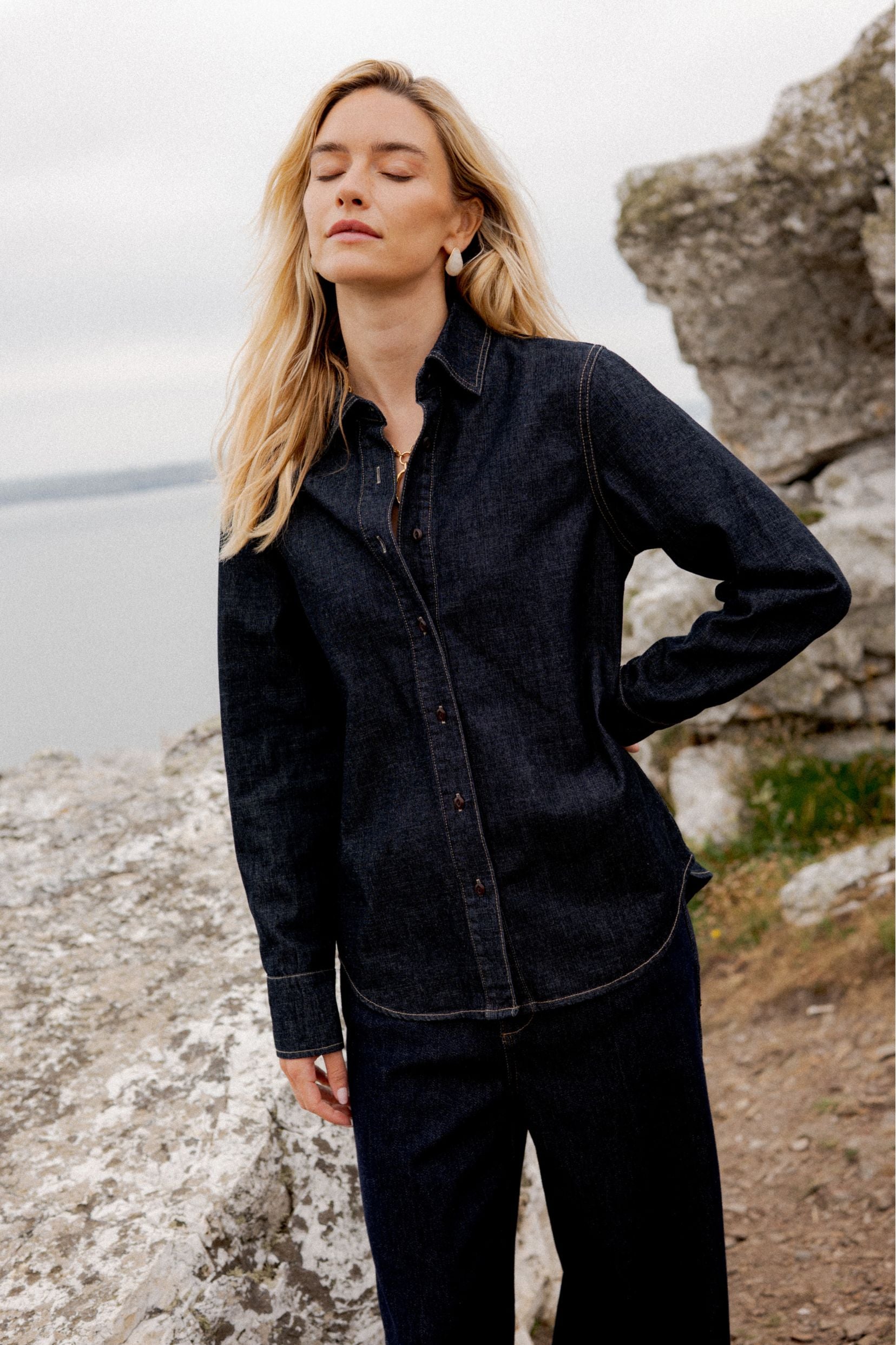 Maison Onado Mailys chemise denim coton coupe droite