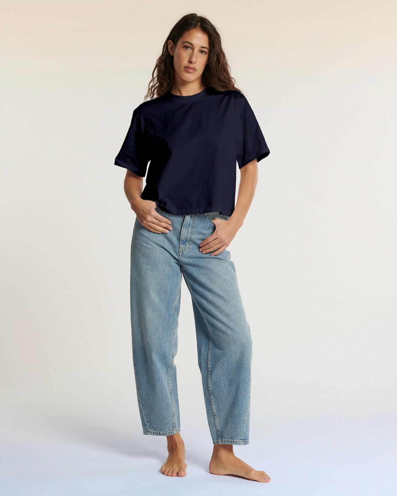 Labdip Carson t-shirt droit marine 100% coton jersey
