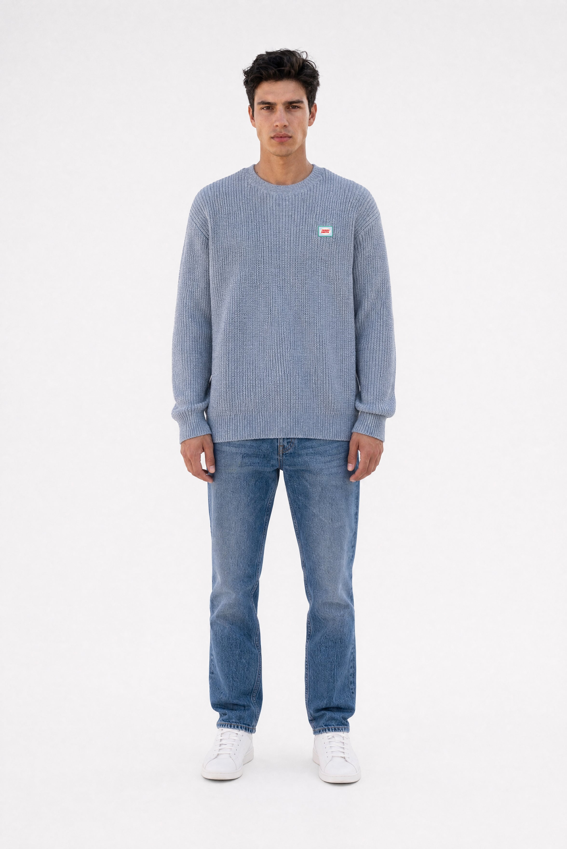 Teddy Smith P-Clay pull bleu minéral chiné laine