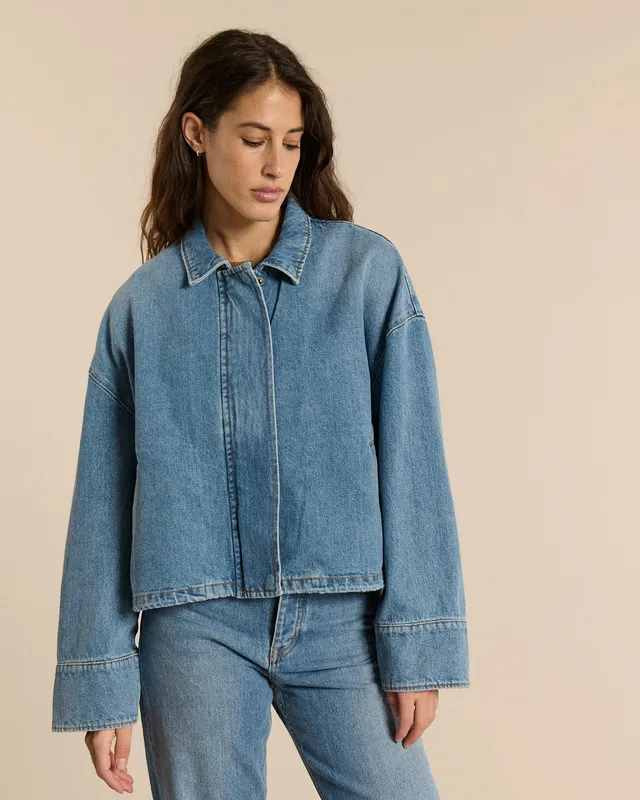 Labdip Baker veste en jean Stone Fade bomber courte