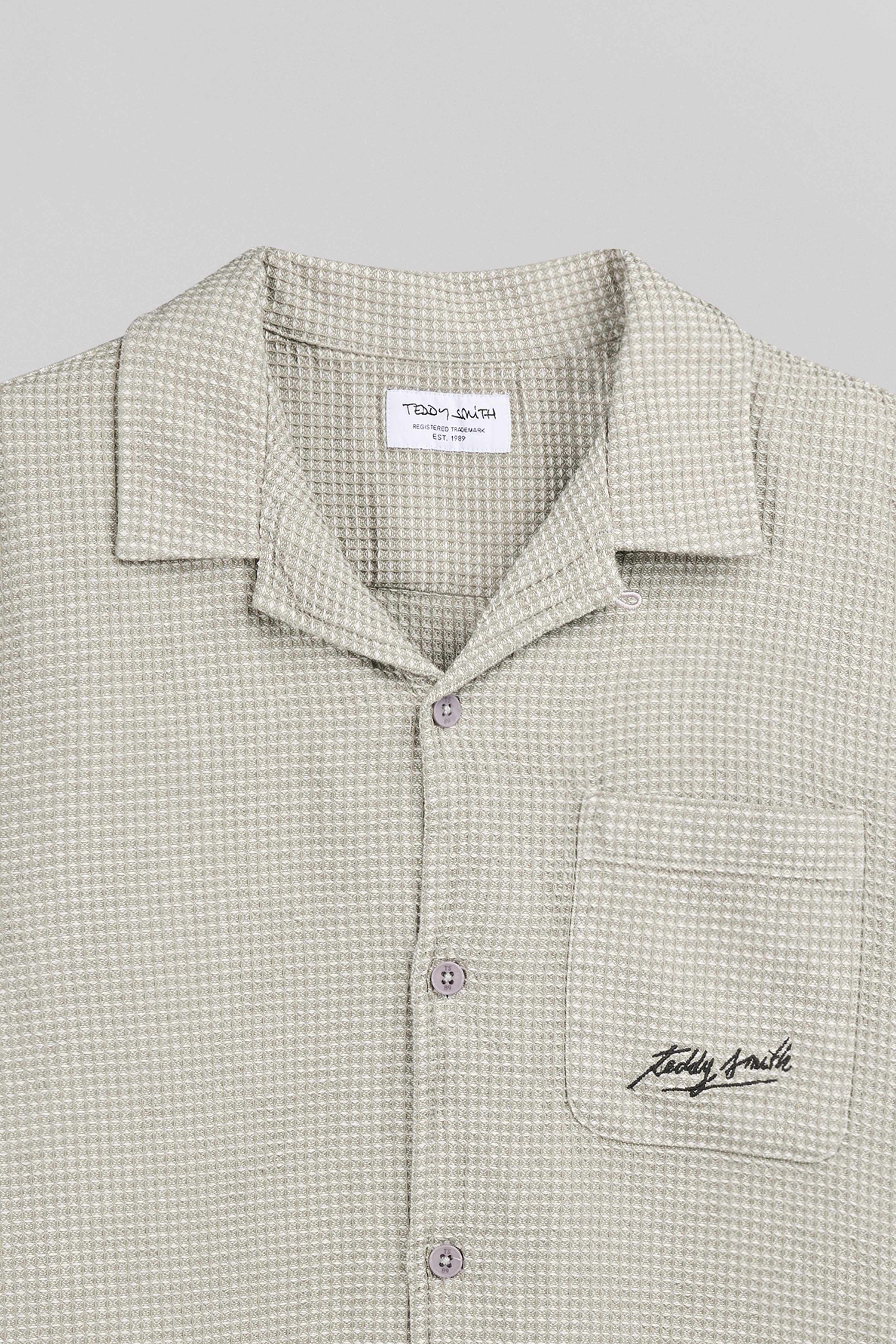 Teddy Smith C-Elvis chemise kaki manches courtes S