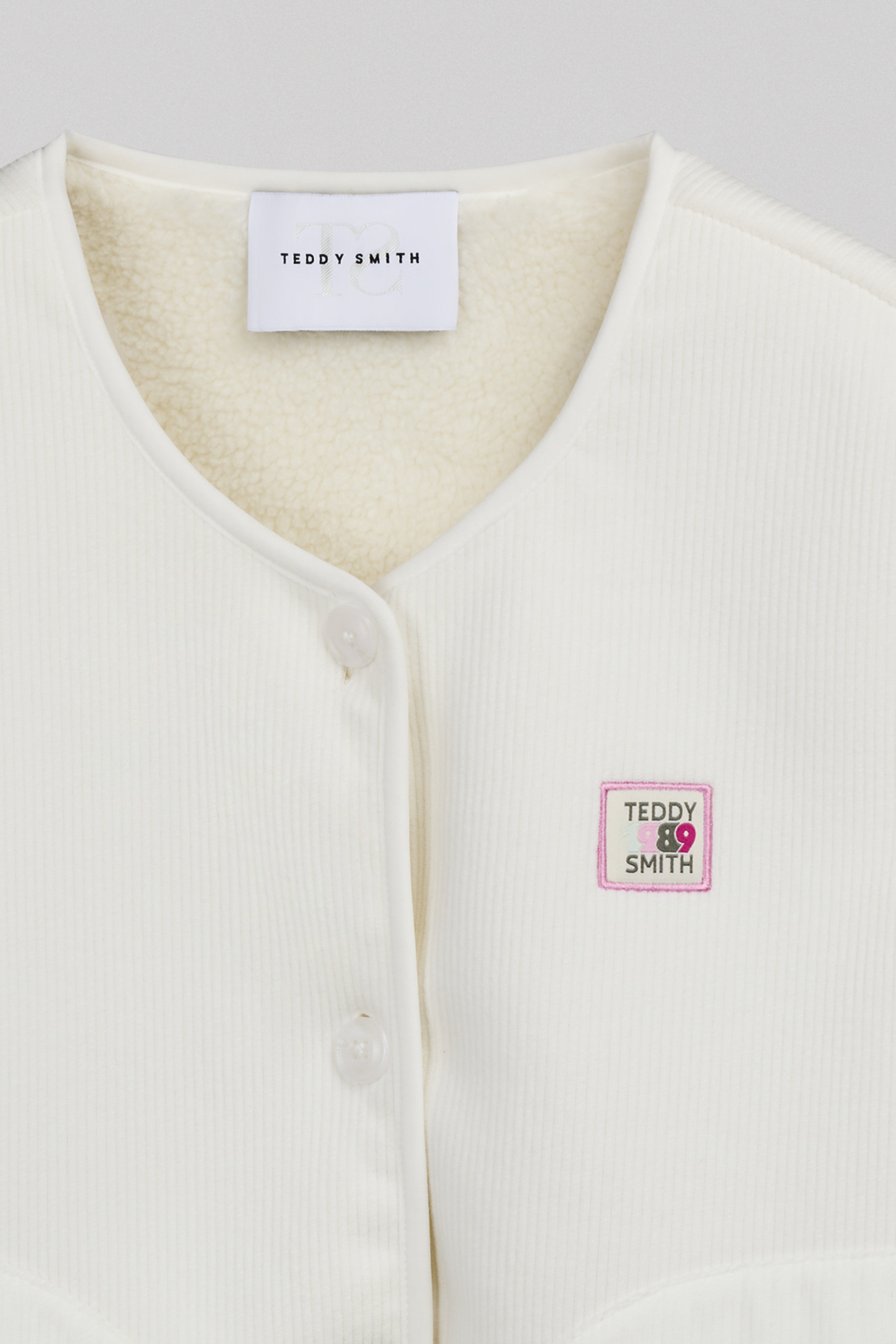 Teddy Smith B-Velvet Middle blouson blanc velours femme
