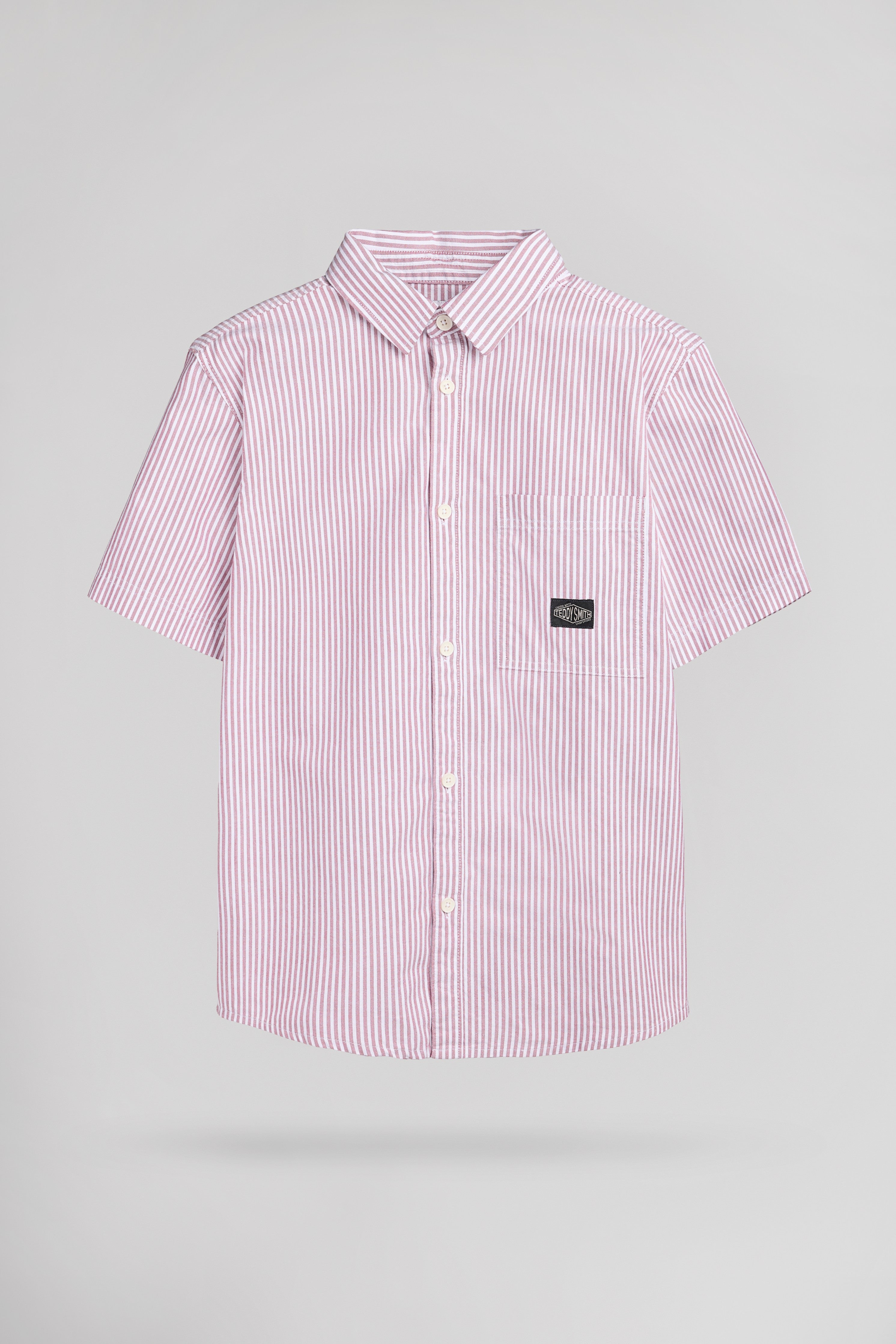 Teddy Smith C-Ox MC JR chemise garçon framboise rayures
