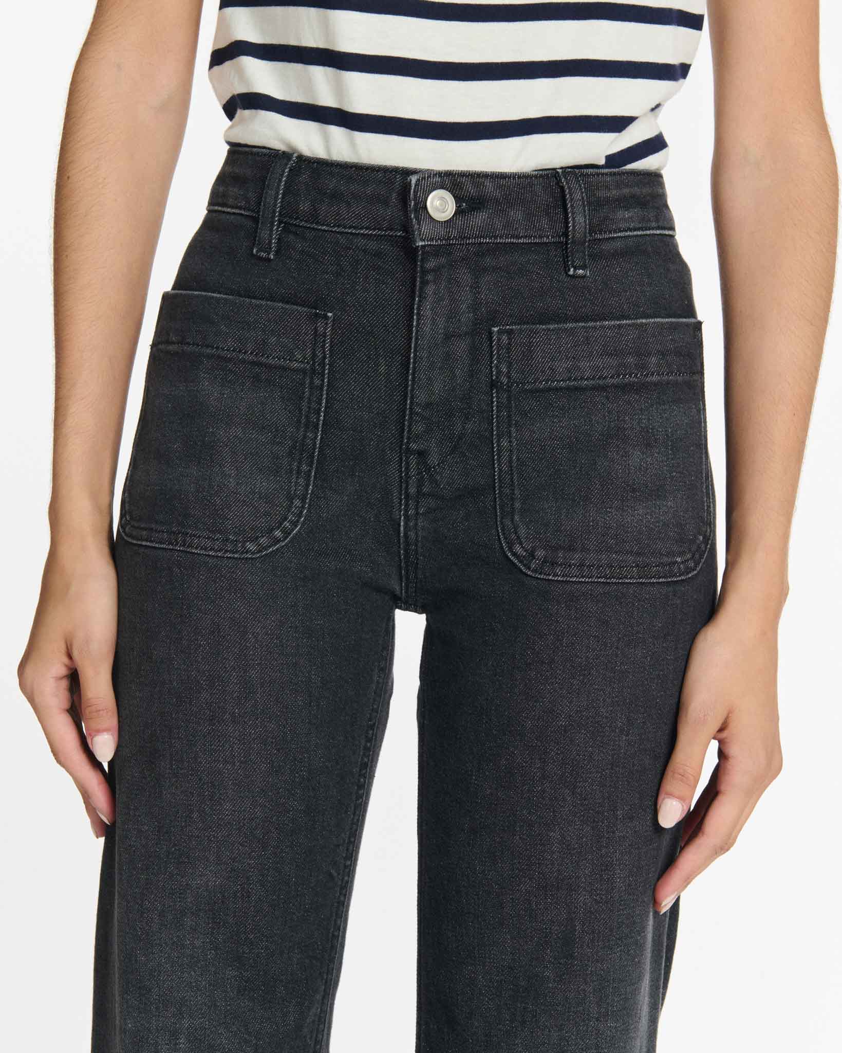 Labdip Nina BL 70 jean flare gris taille haute