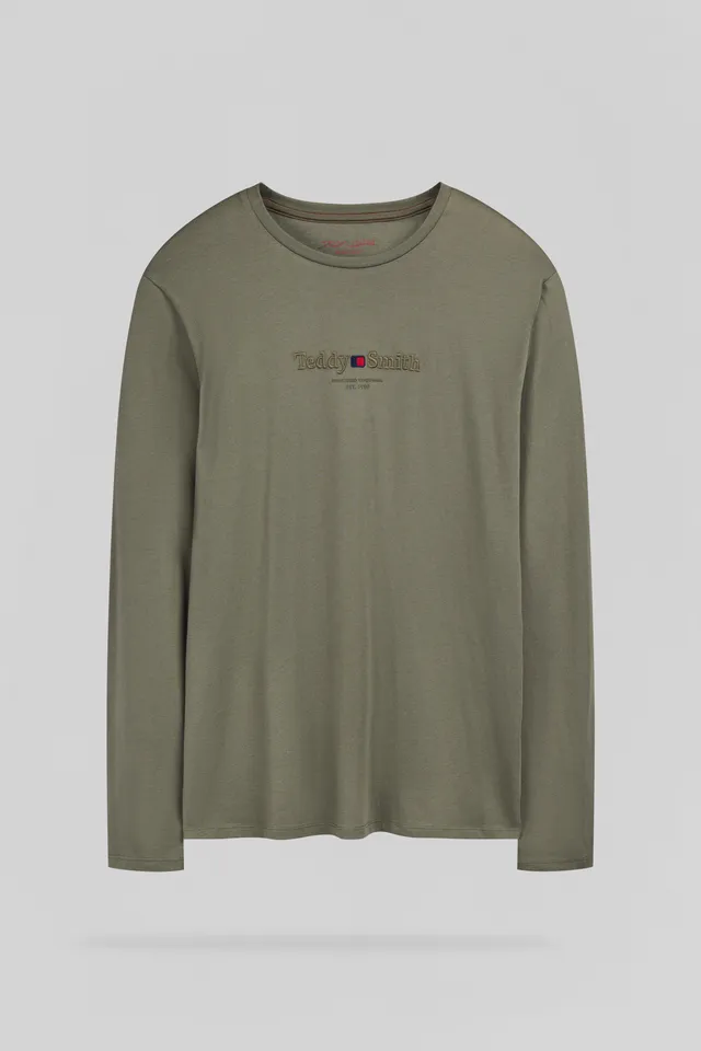 Teddy Smith T-JIM ML t-shirt homme kaki manches longues