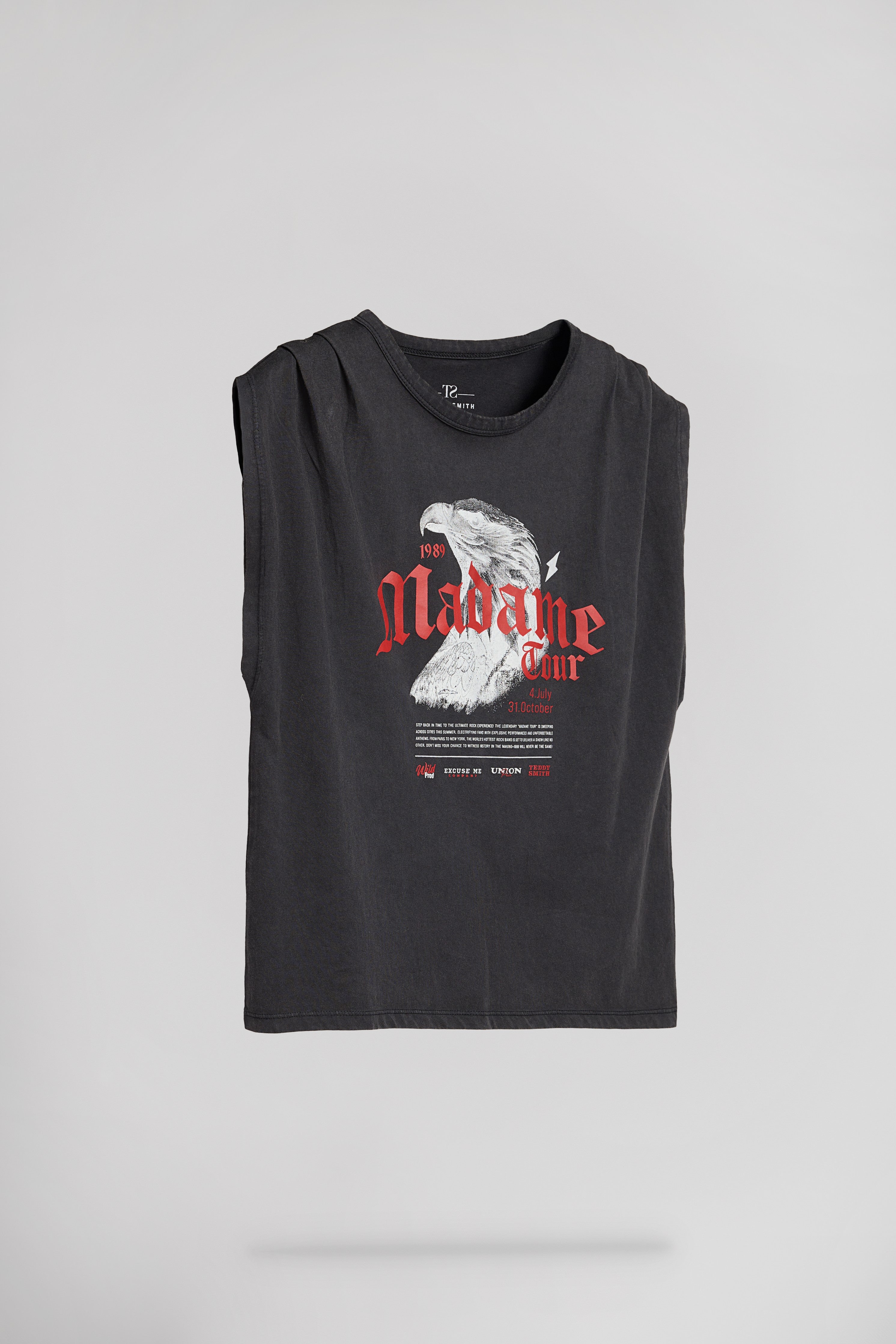 Teddy Smith T-Aimy T-shirt col rond femme noir drapé épaules