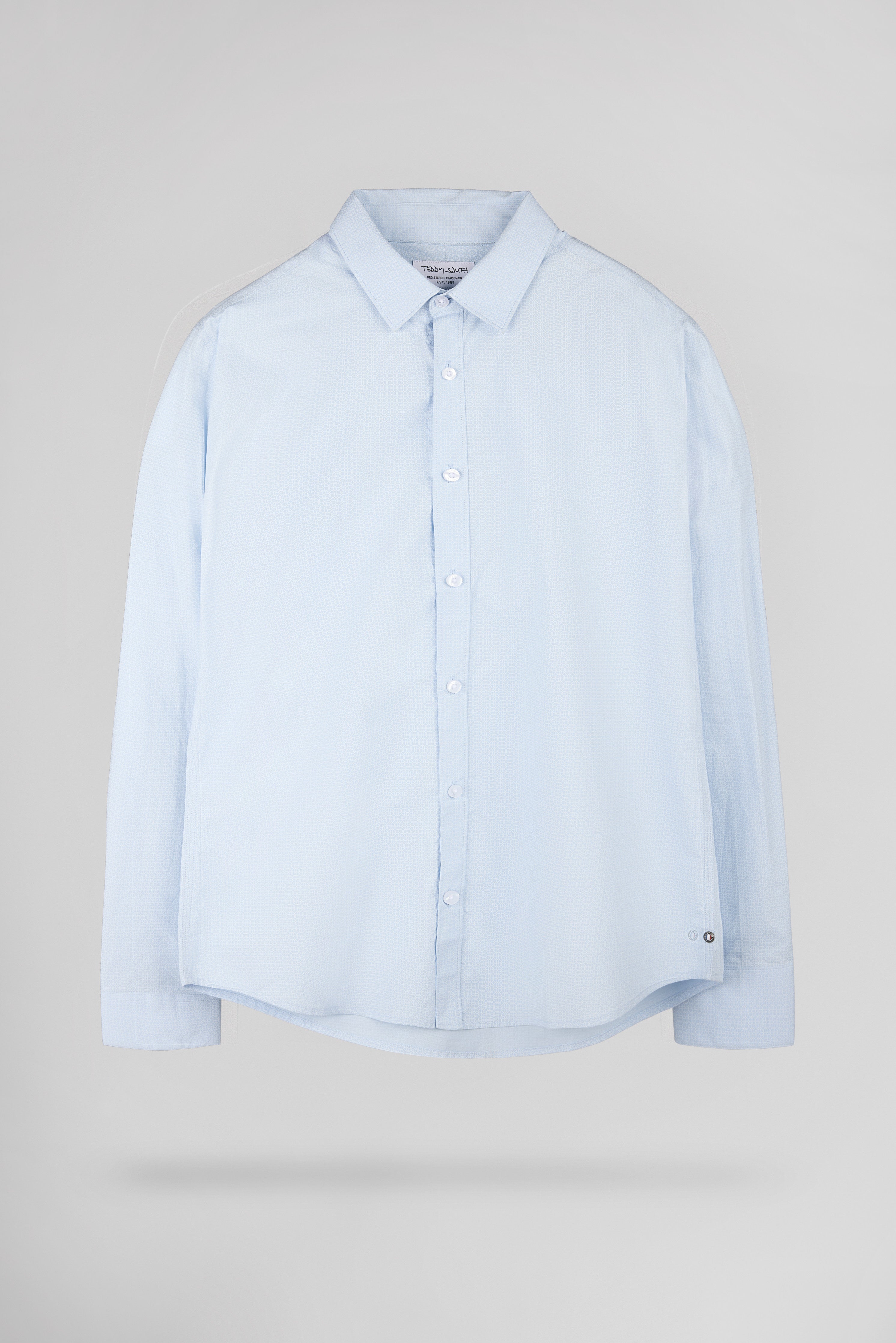 Teddy Smith Carton chemise homme bleu pastel fleurie