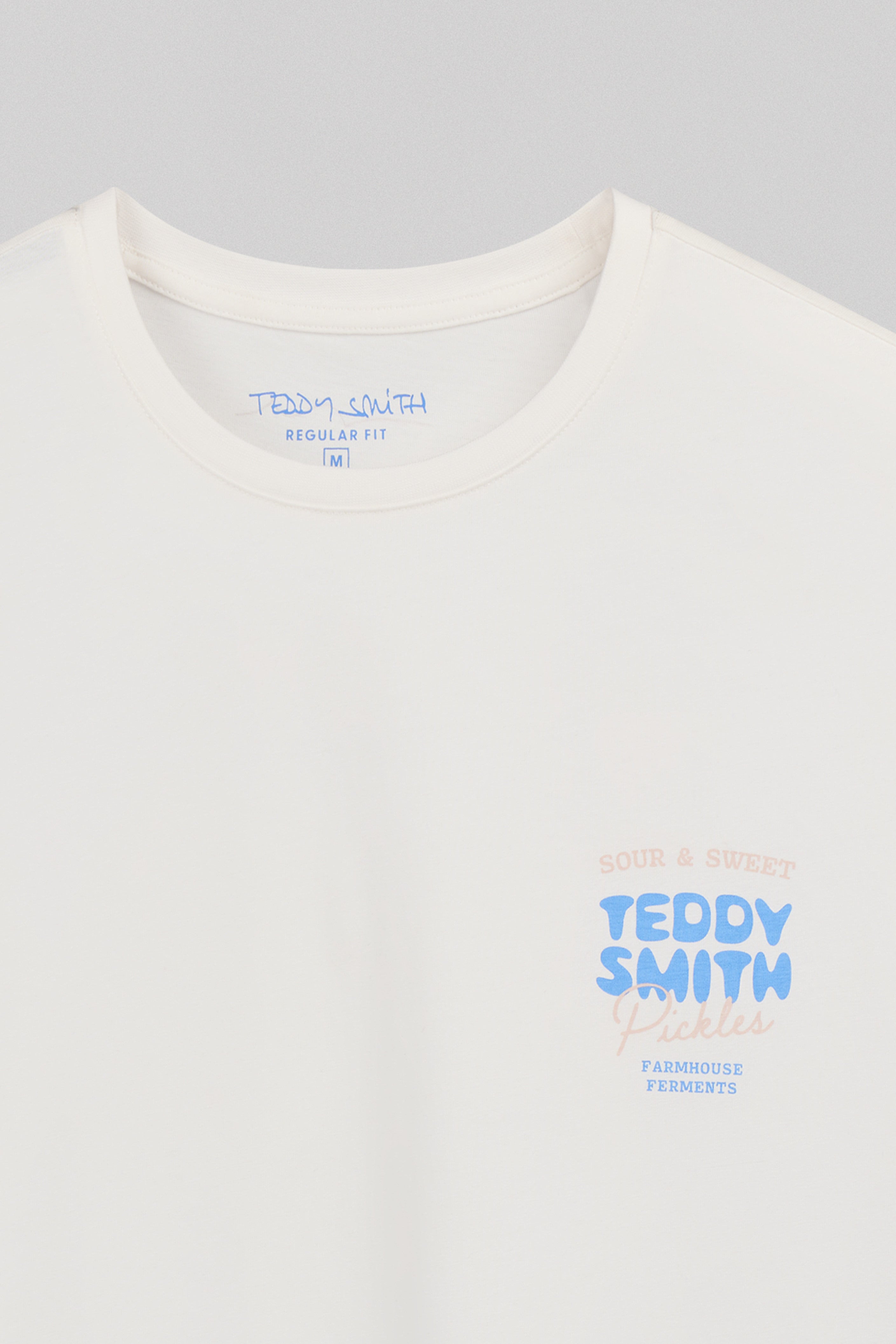 Teddy Smith T-Pickles MC t-shirt blanc cassé imprimé