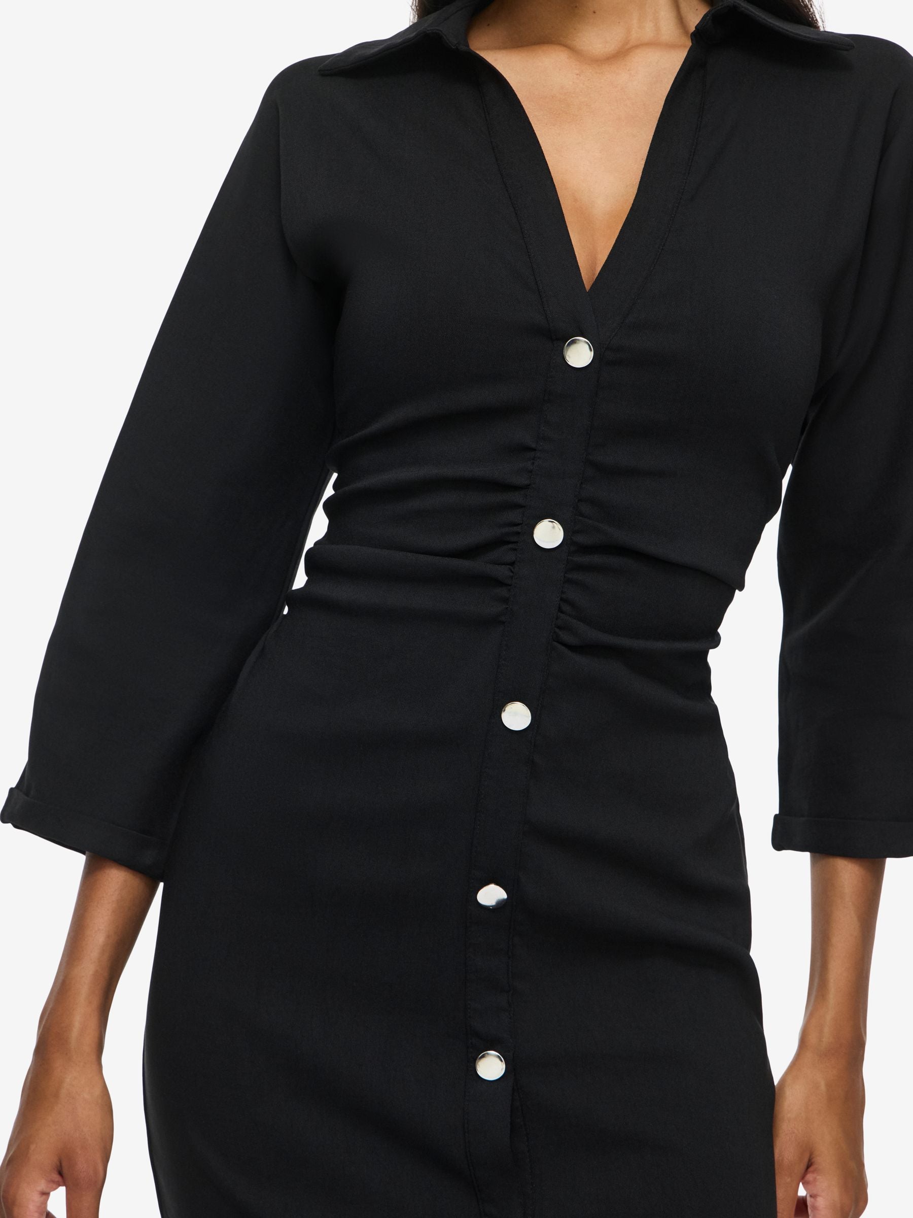 Noisy May Josefina robe chemise midi col V boutons