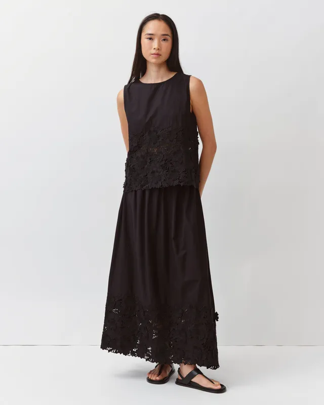 DIEGA TALWO top noir broderie florale