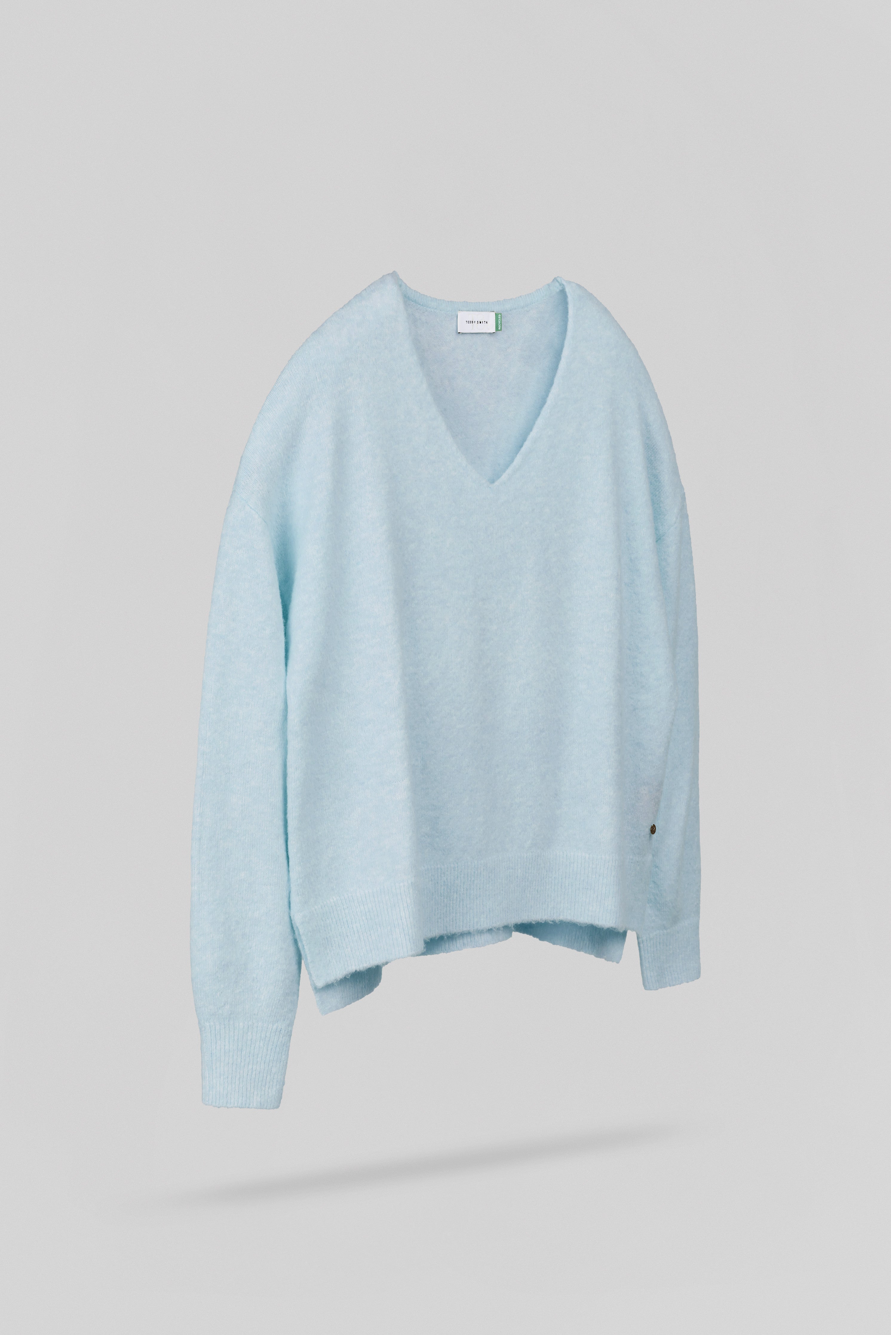 Teddy Smith P-Billie pull col V bleu ciel femme