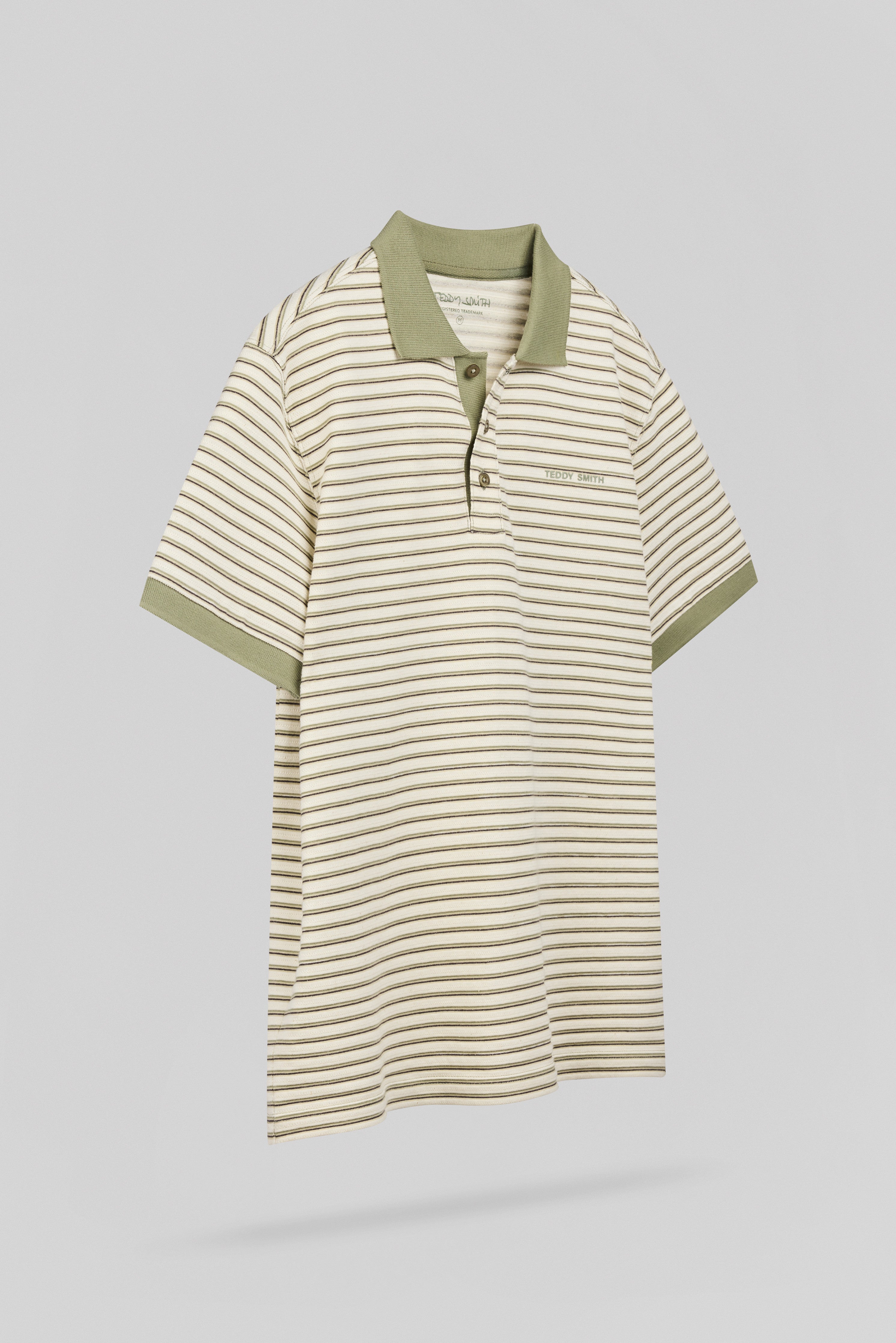 Teddy Smith P-Marco polo rayé bleach kaki homme