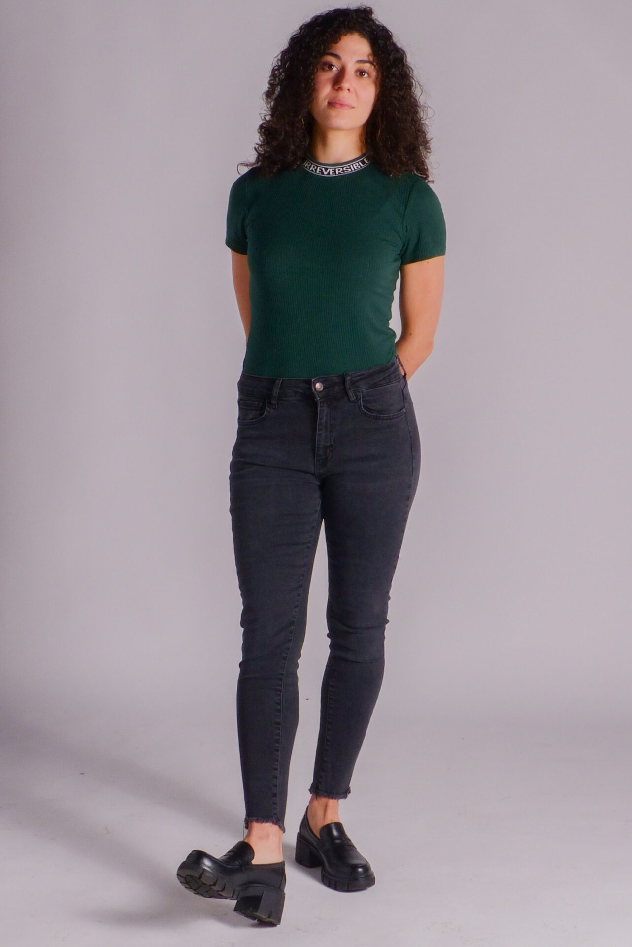 AA Spontané Skinny Effiloché jean noir chevilles