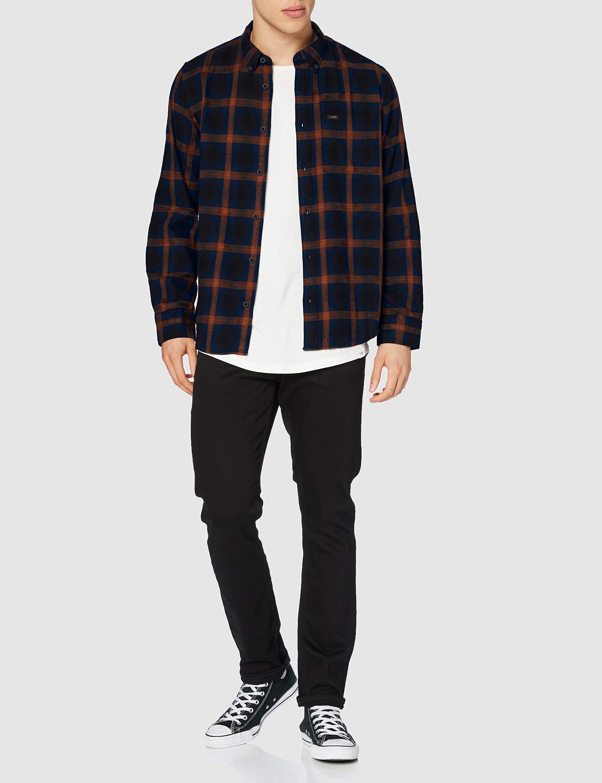Lee Bouton Down T-Shirt Homme Marine