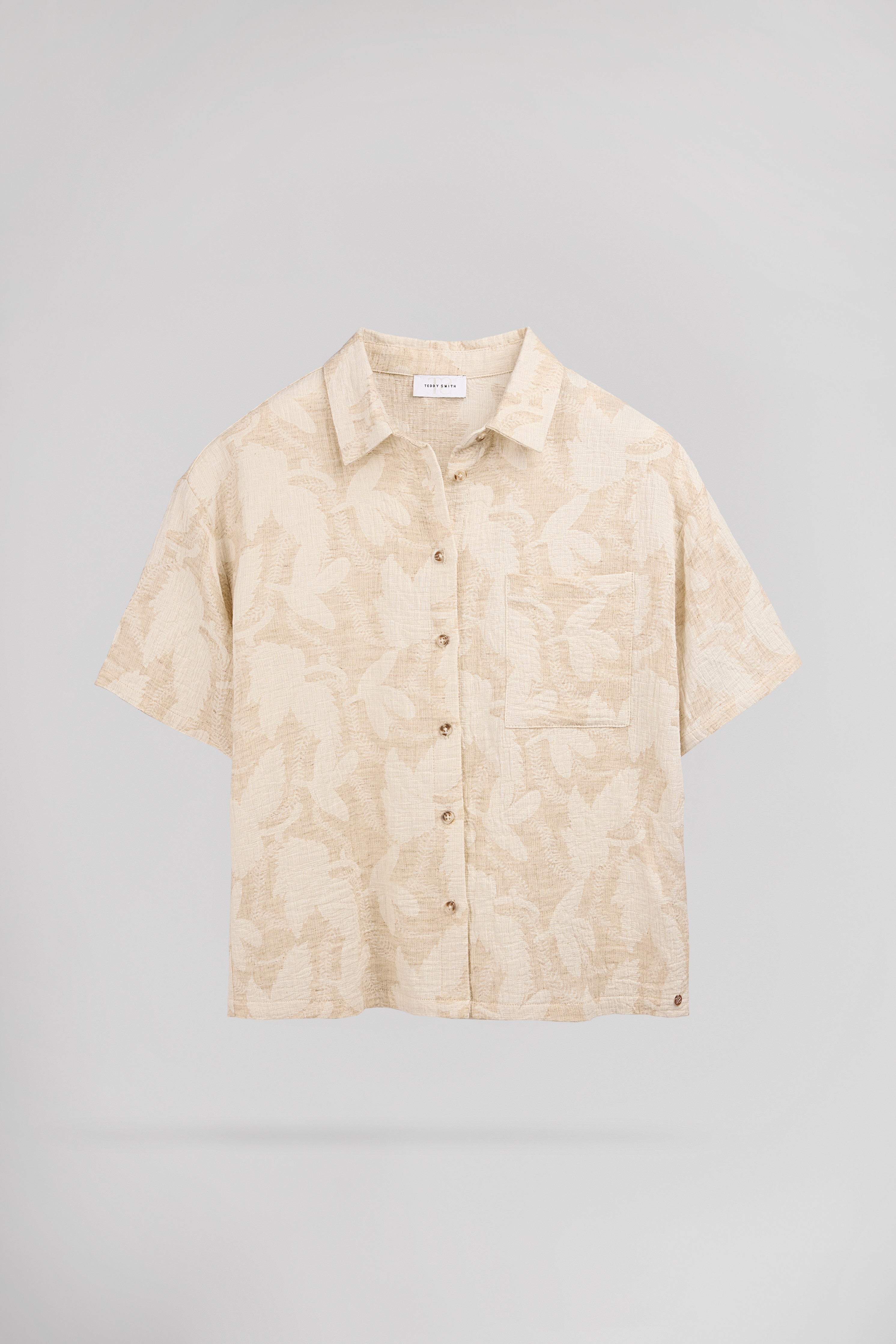 Teddy Smith C-Floral chemise grege lin manches courtes