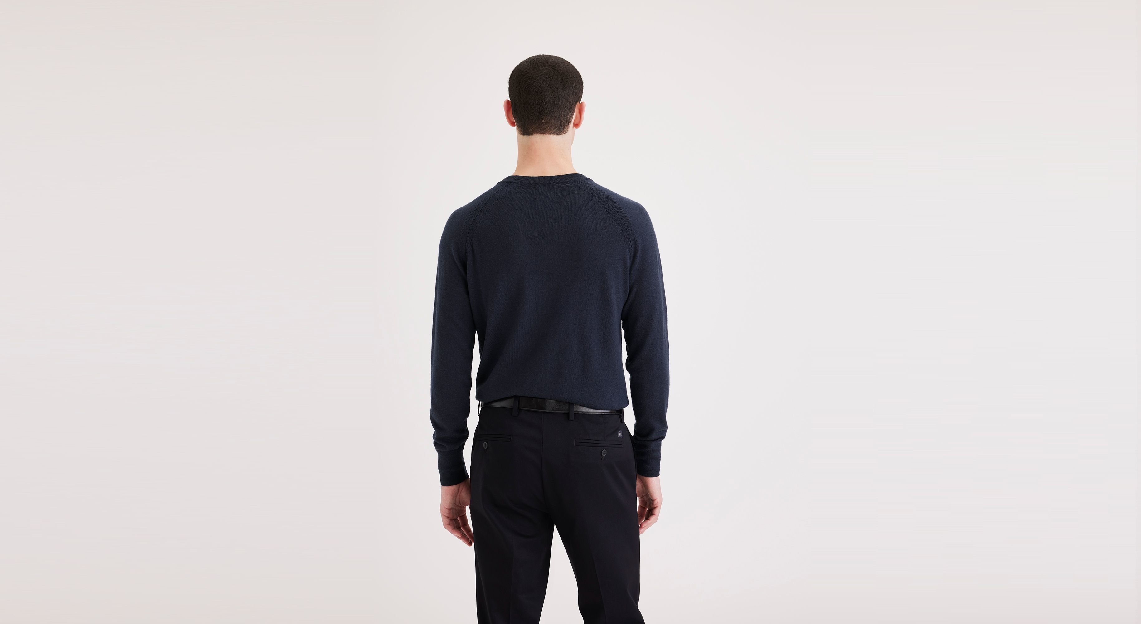 Dockers pull col rond regular bleu marine coton