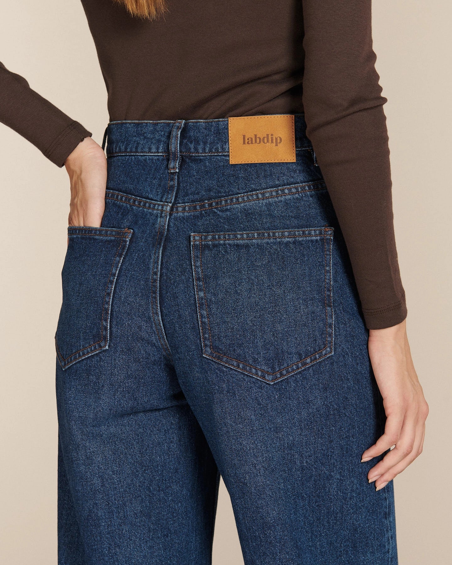 Labdip Jemma Blue Stone jean ballon bleu taille haute