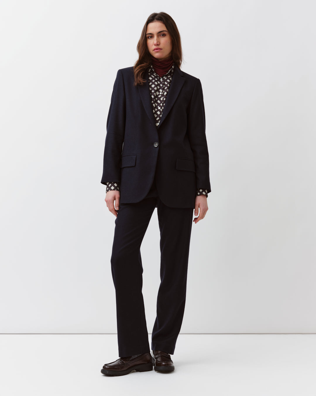 DIEGA VOUZIO veste tailleur marine oversize