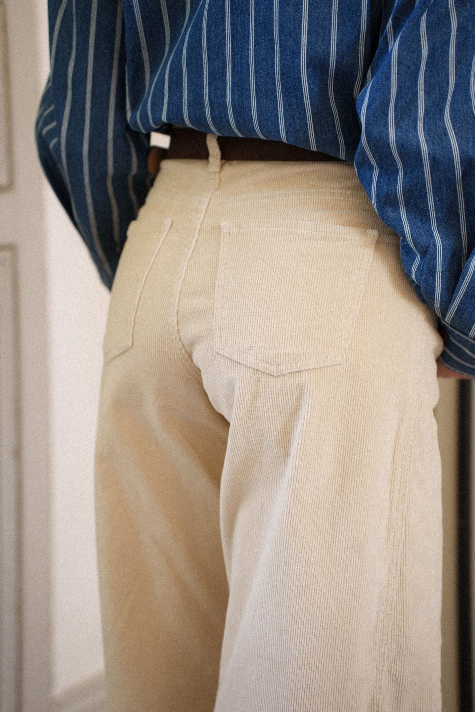 Maison Onado Erine pantalon velours beige ballon
