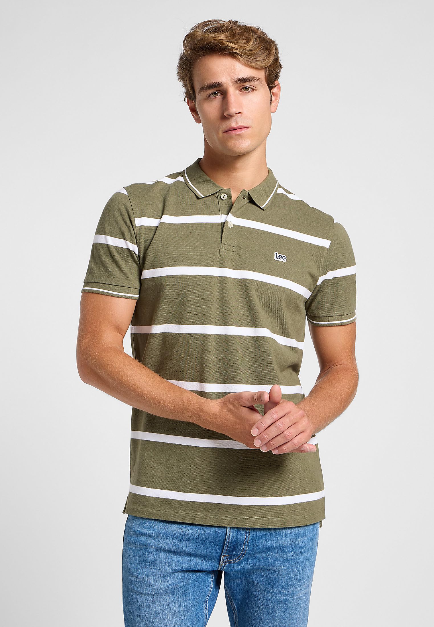 Lee Pique polo homme regular Shy Blue coton