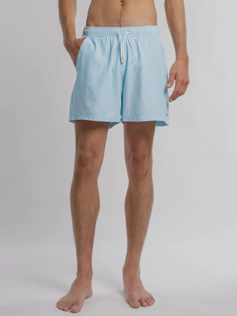 Teddy Smith S-Pablo short de bain bleu lagon rayé homme